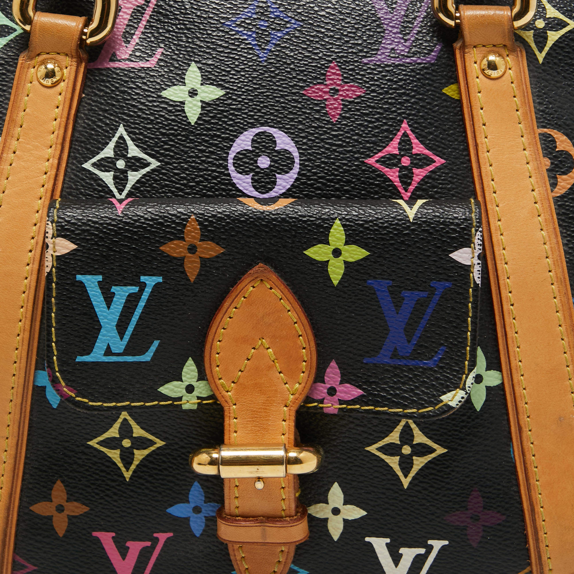 Priscilla cloth handbag Louis Vuitton Black in Cloth - 19819141