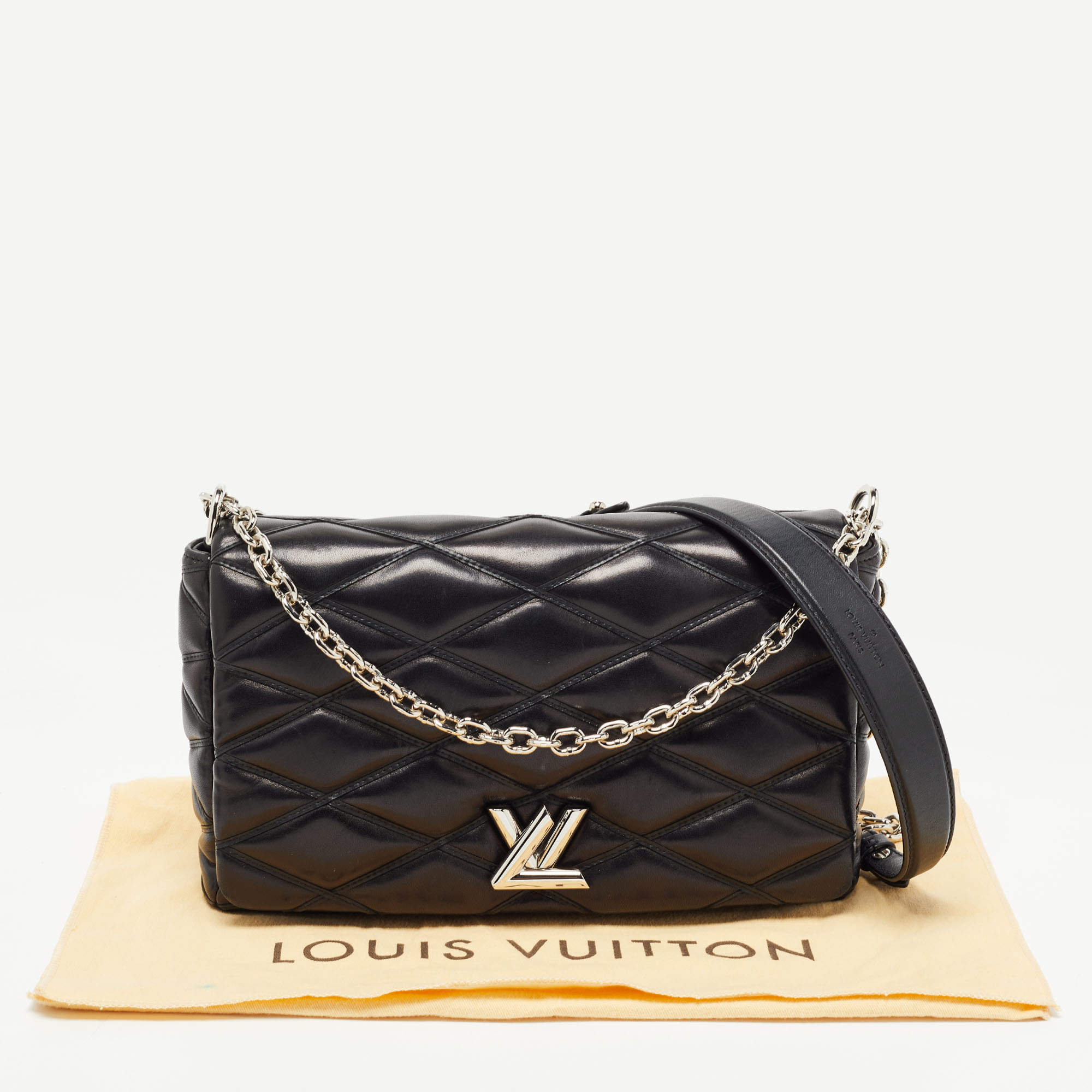 Louis Vuitton White Quilted Lambskin Leather GO-14 Malletage MM