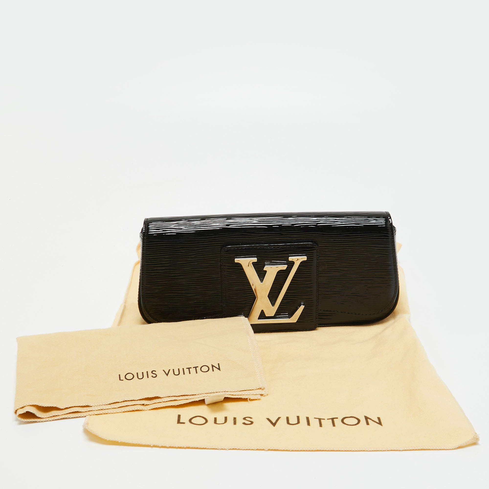 Louis Vuitton, Bags, Louis Vuitton Sobe Clutch Epi Noir Patent Black