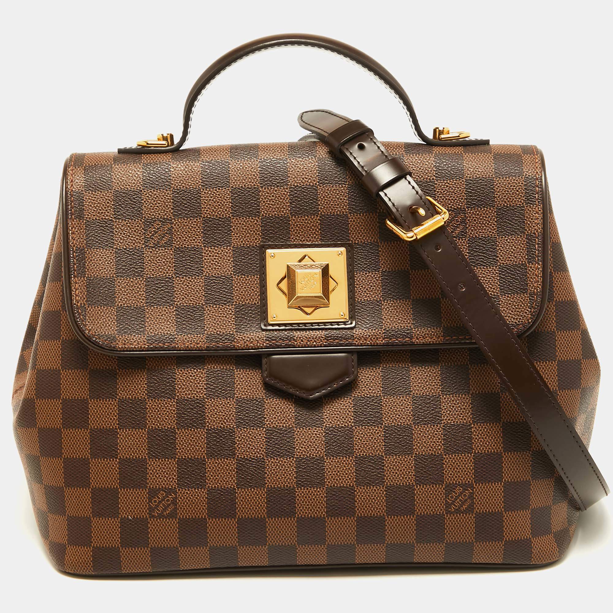 Louis Vuitton Damier Ebene Canvas Bergamo MM Bag Louis Vuitton
