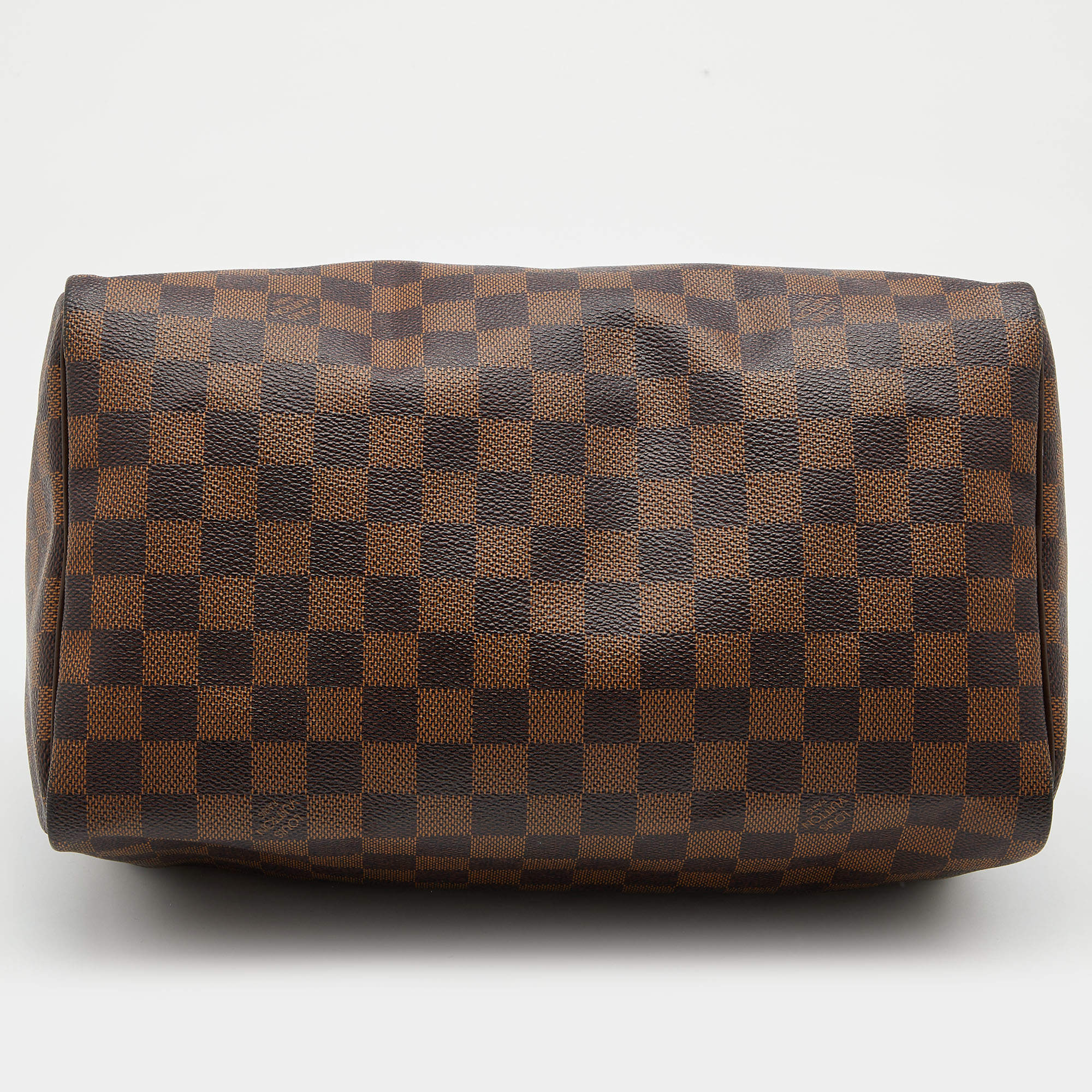 Louis Vuitton Speedy 30 Dark brown Leather Cloth ref.74791 - Joli Closet