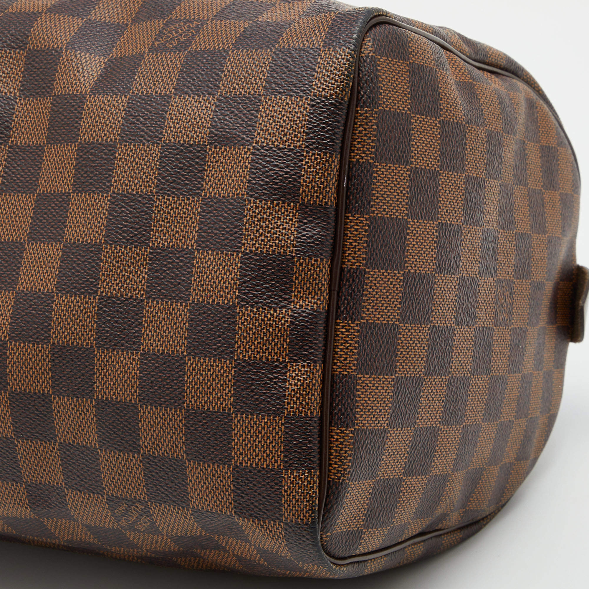Speedy cloth handbag Louis Vuitton Brown in Cloth - 34399804