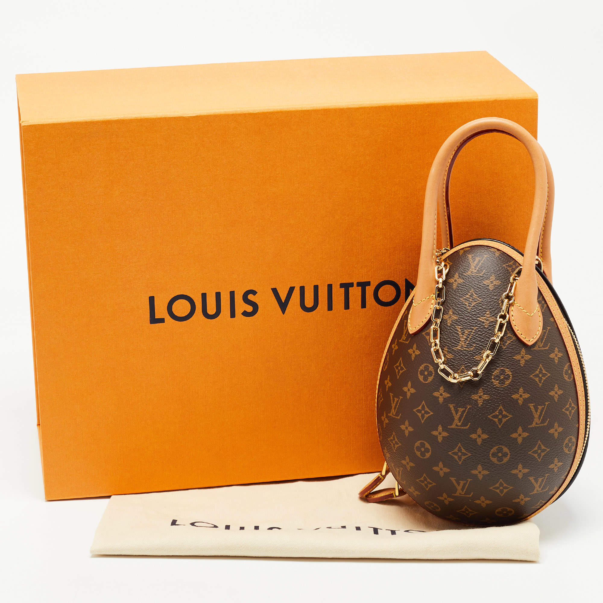Egg bag cloth bag Louis Vuitton Brown in Cloth - 22756200