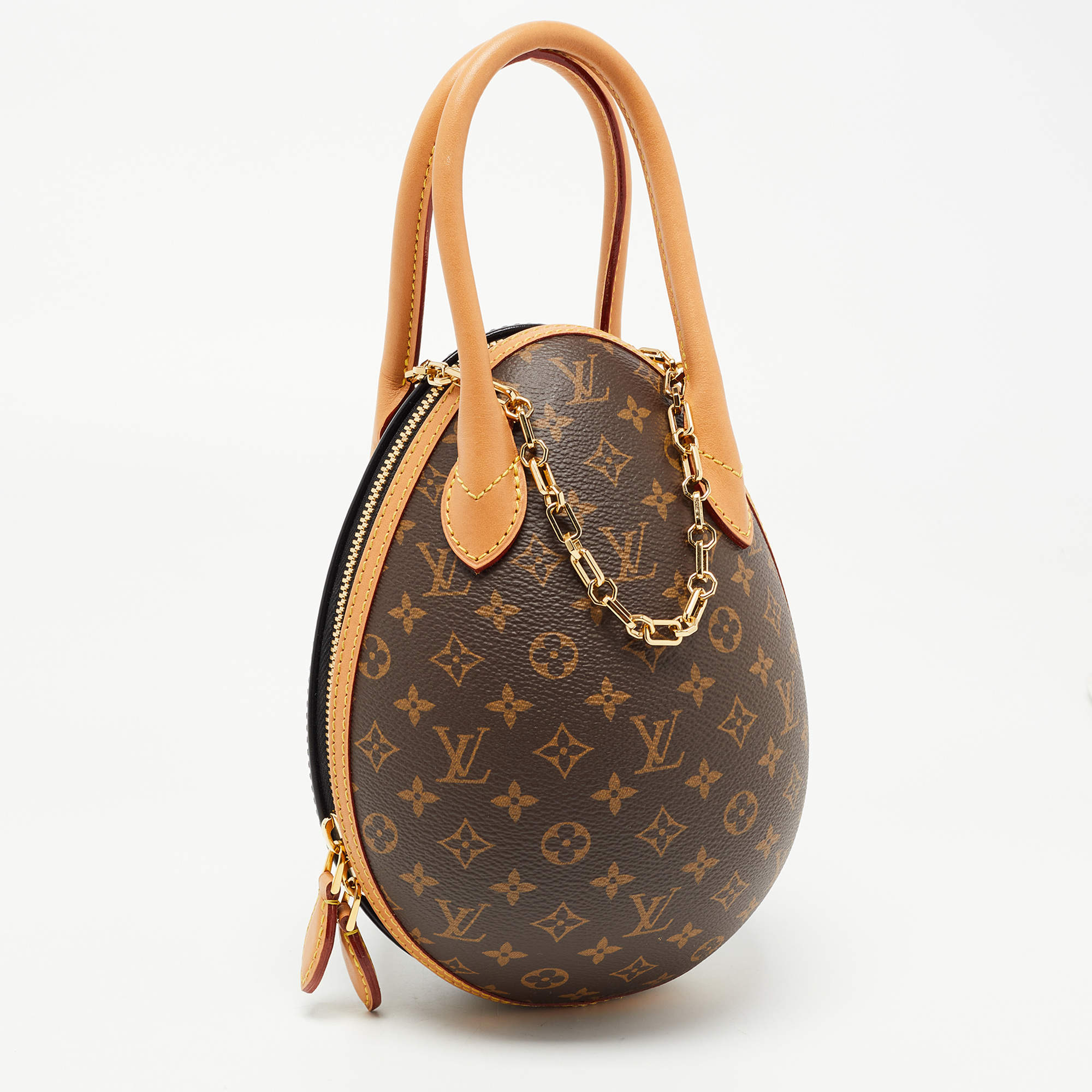 Egg bag cloth bag Louis Vuitton Brown in Cloth - 22756200