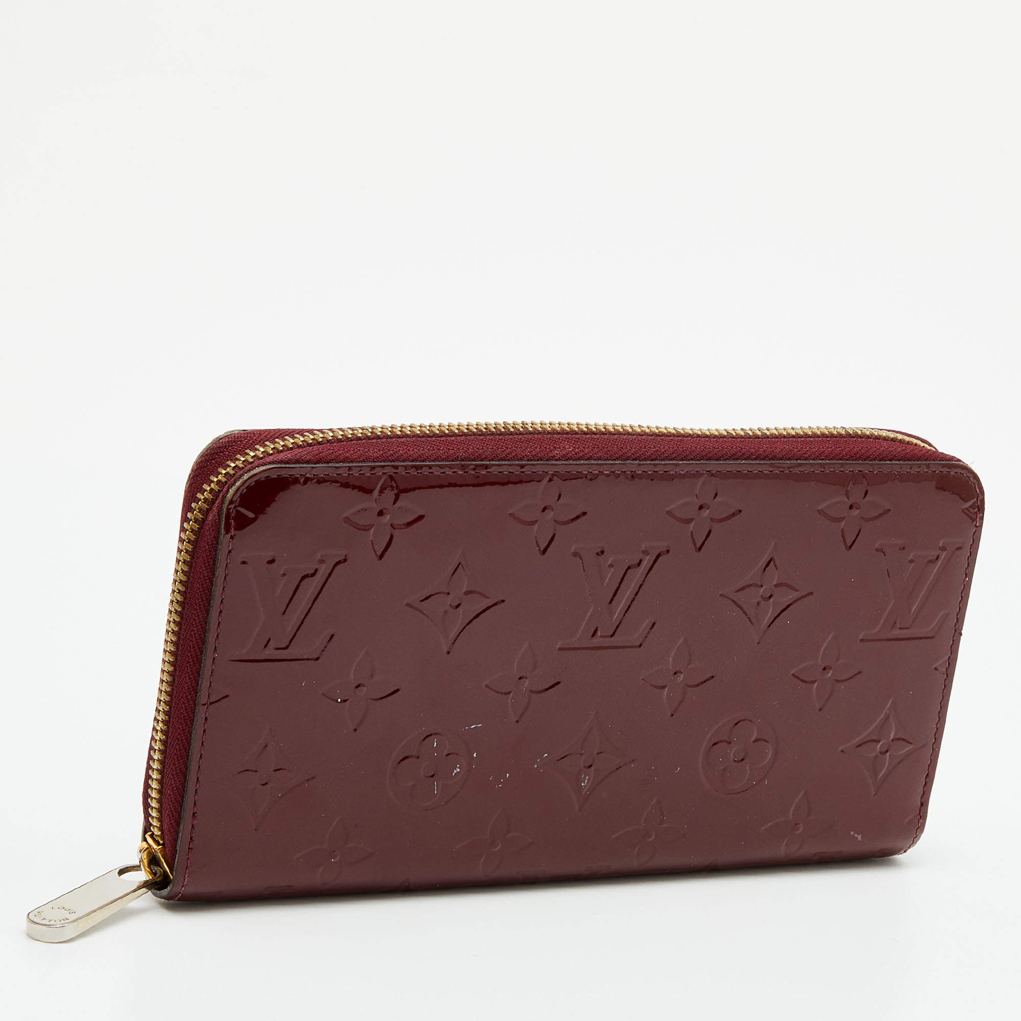 LOUIS VUITTON M90492 MonogramVernis Zippy wallet Dog motif Long Wallet pink