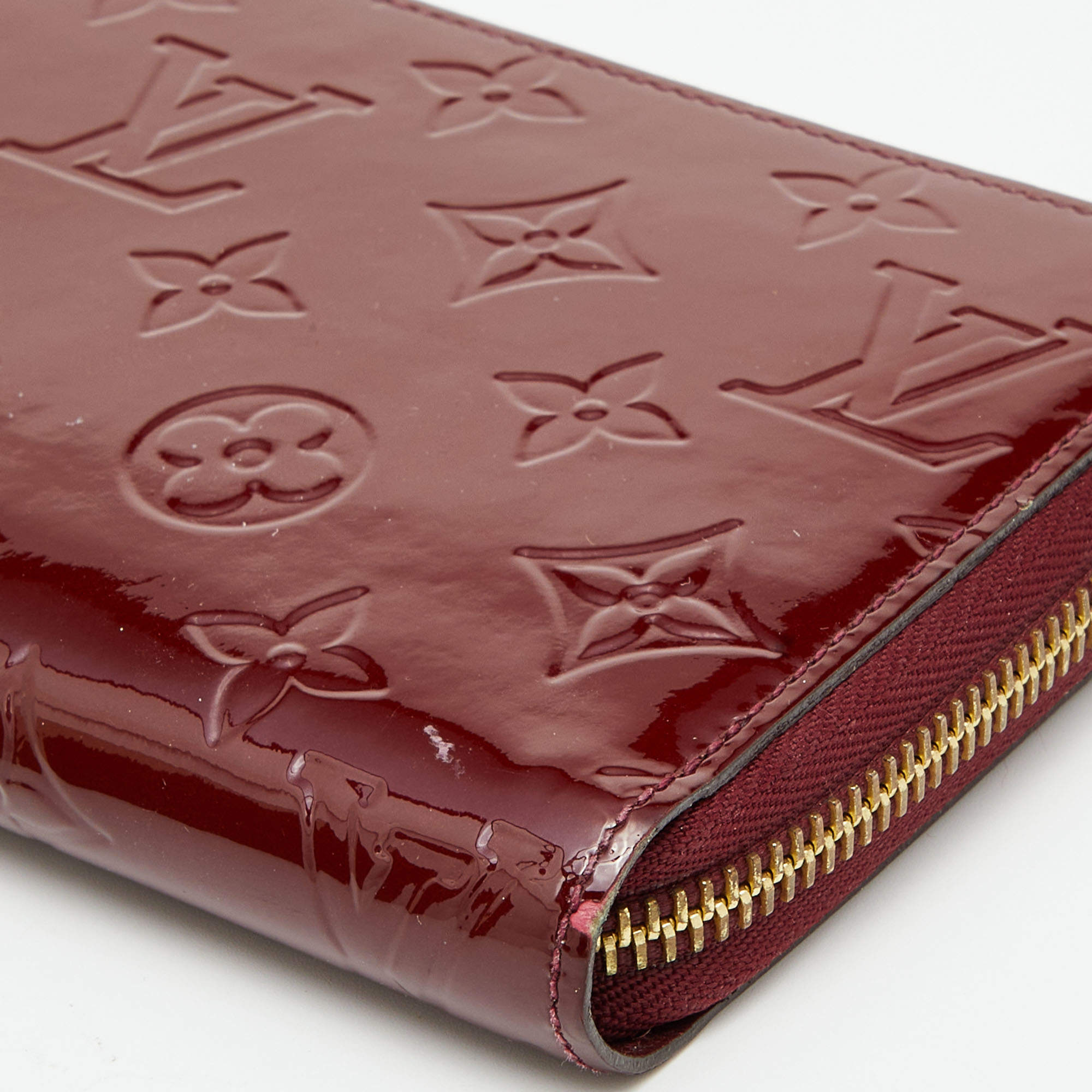 Louis Vuitton Monogram Vernis M91536 Zippy Wallet Monogram Vernis Long  Wallet (bi-fold) Rouge Fauviste