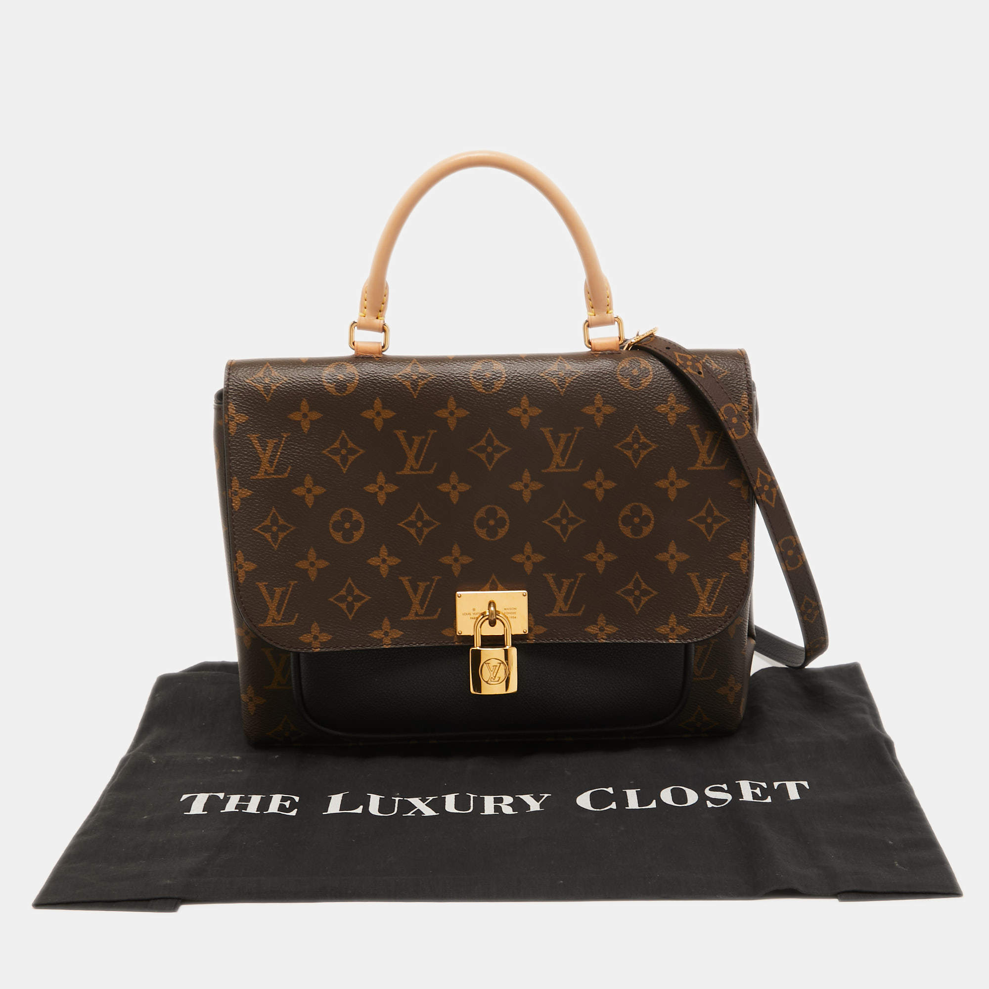 Louis Vuitton Black Monogram Canvas and Leather Marignan Bag Louis