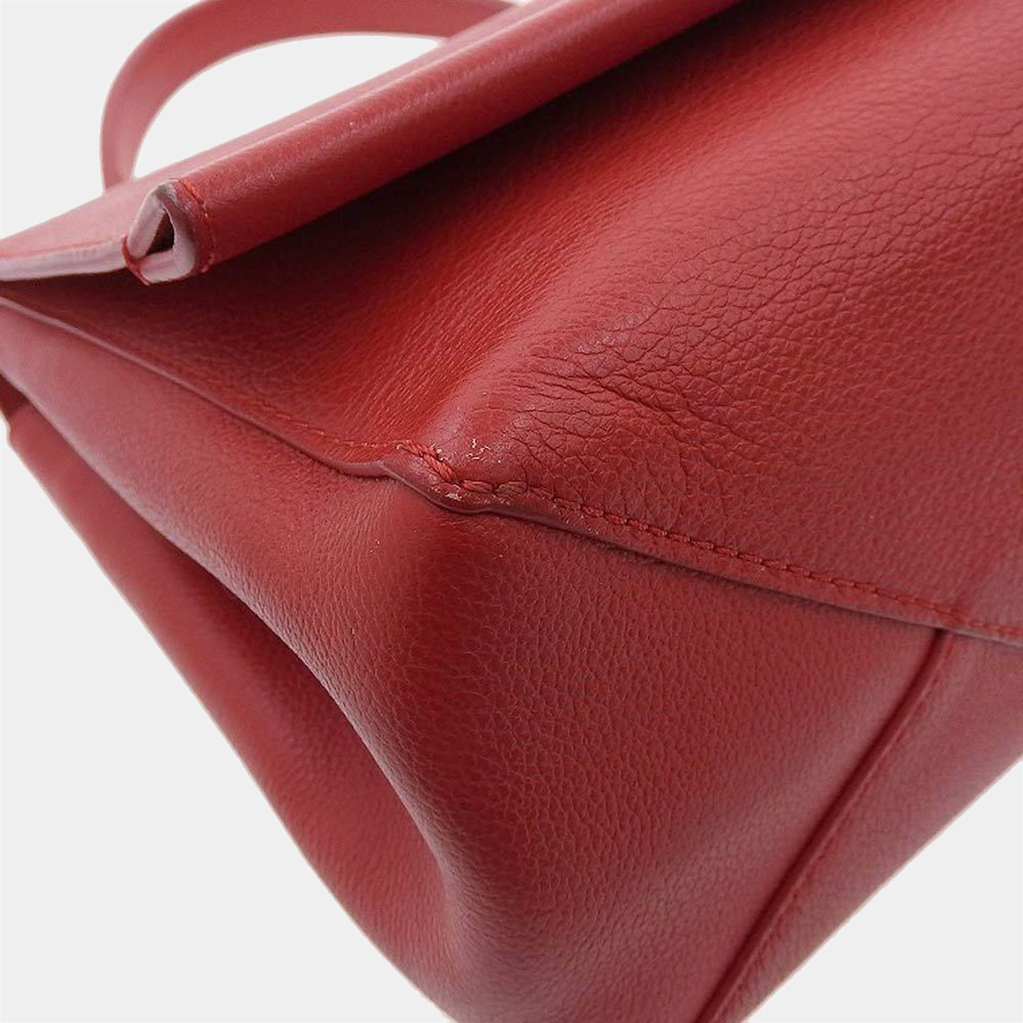Louis Vuitton Ruby Red Leather Lockme II Top Handle Bag Louis