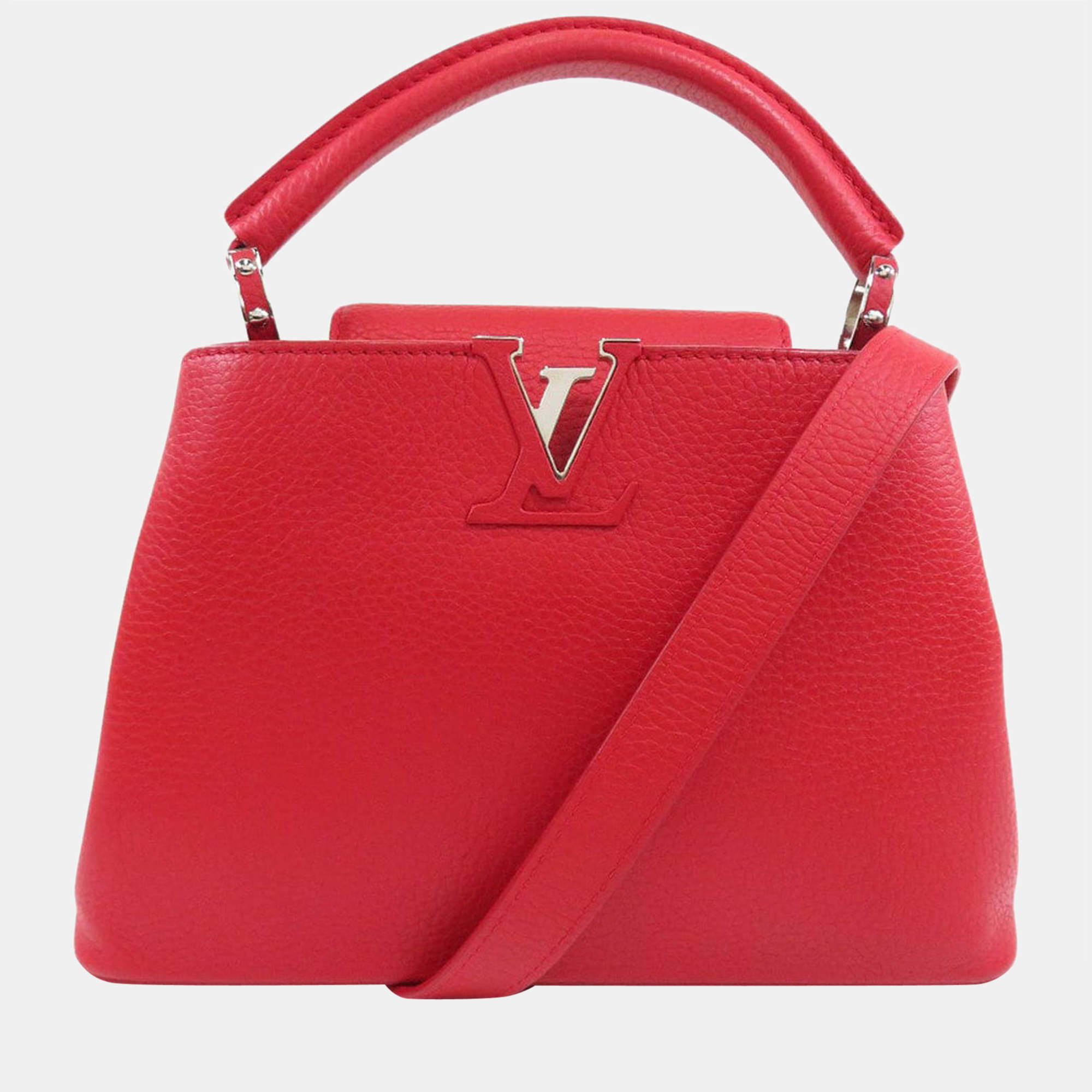 Louis Vuitton Red Taurillon Leather Capucines BB Top Handle Bag Louis  Vuitton
