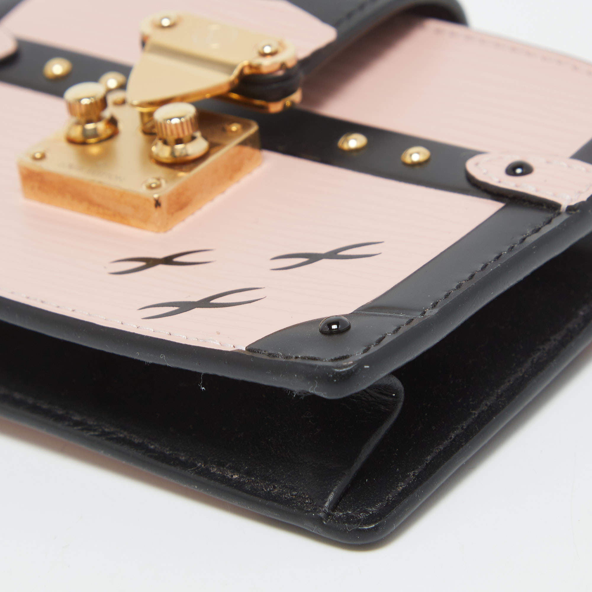 Louis Vuitton Rose Ballerine/Black Epi Leather Trunk Multicartes Wallet  Louis Vuitton