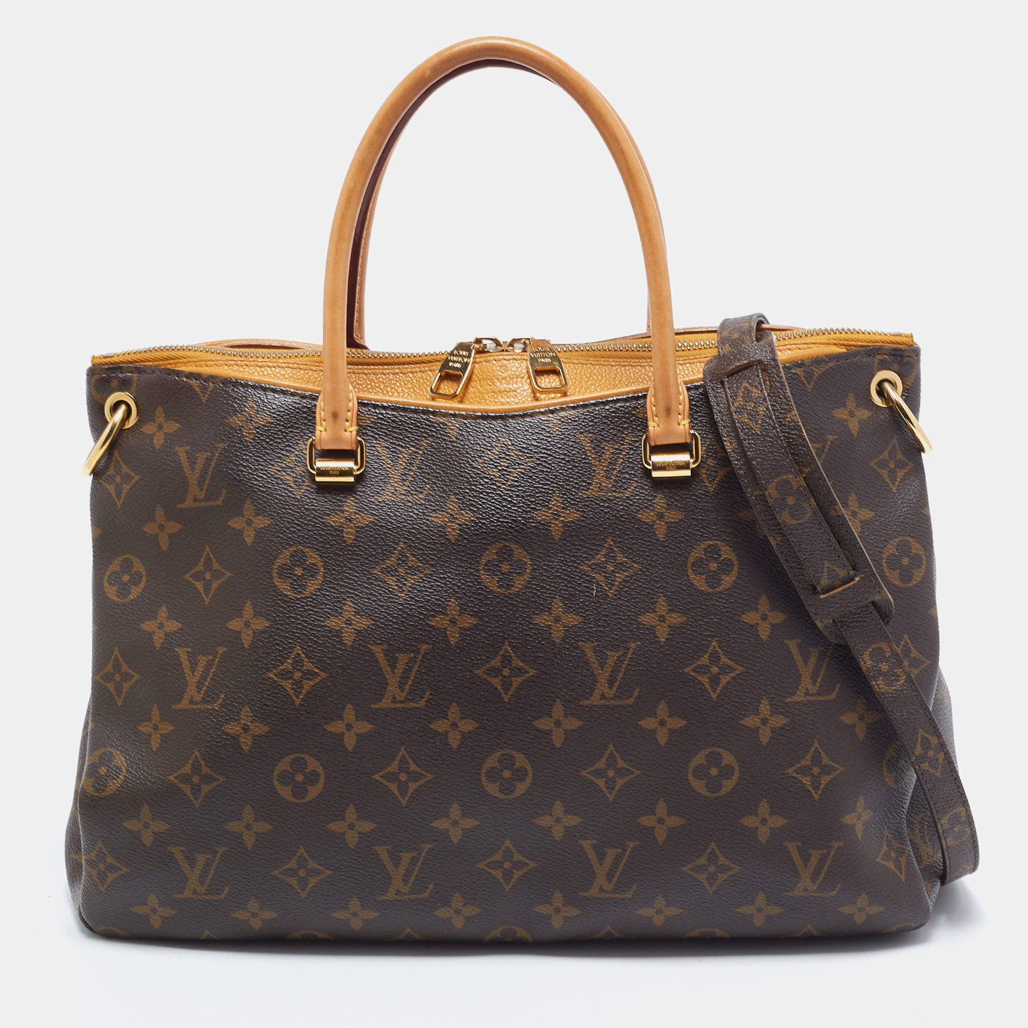 Louis Vuitton Saffran Monogram Canvas Pallas MM Bag Louis Vuitton