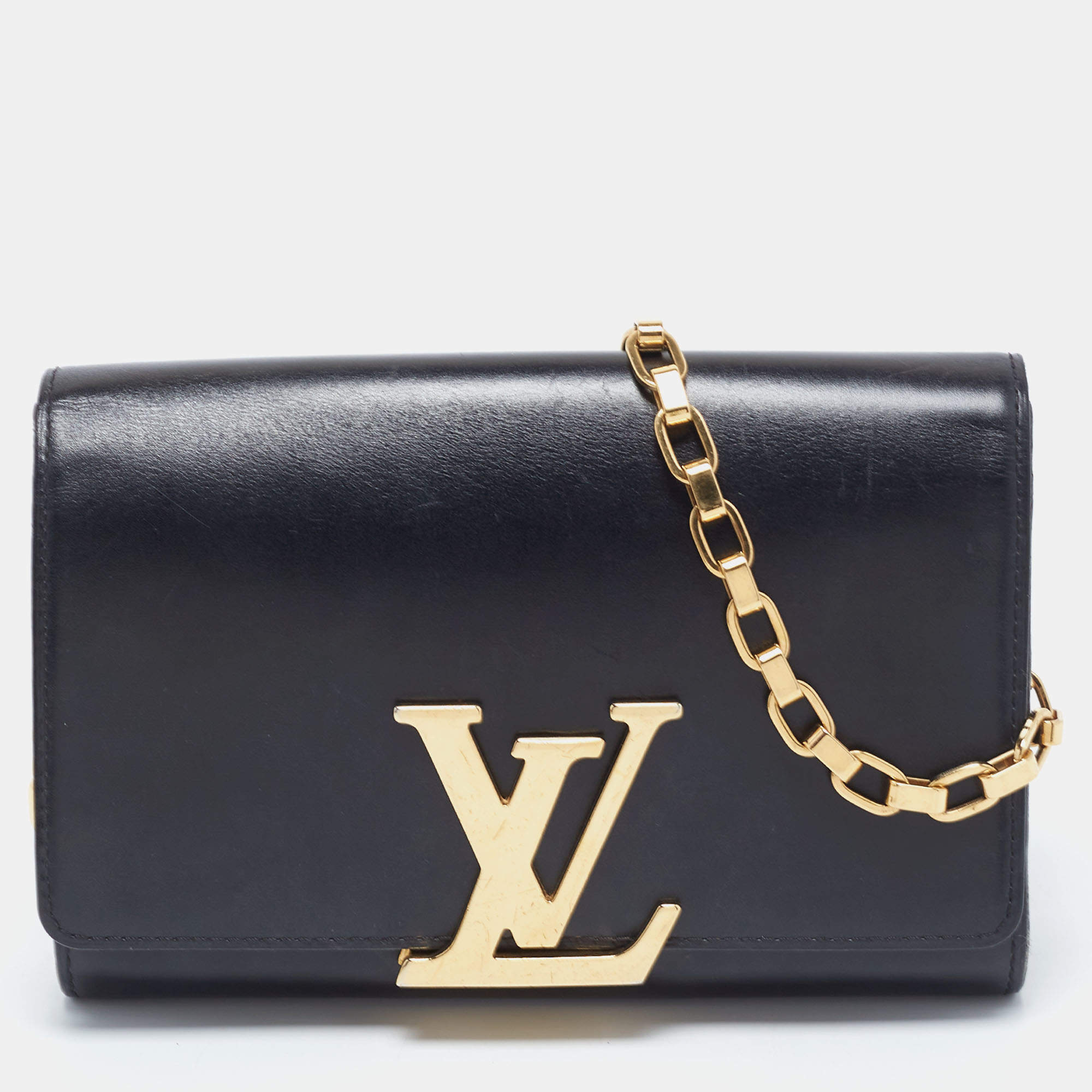 Louis Vuitton Black Leather Louise Chain Clutch Louis Vuitton | The ...