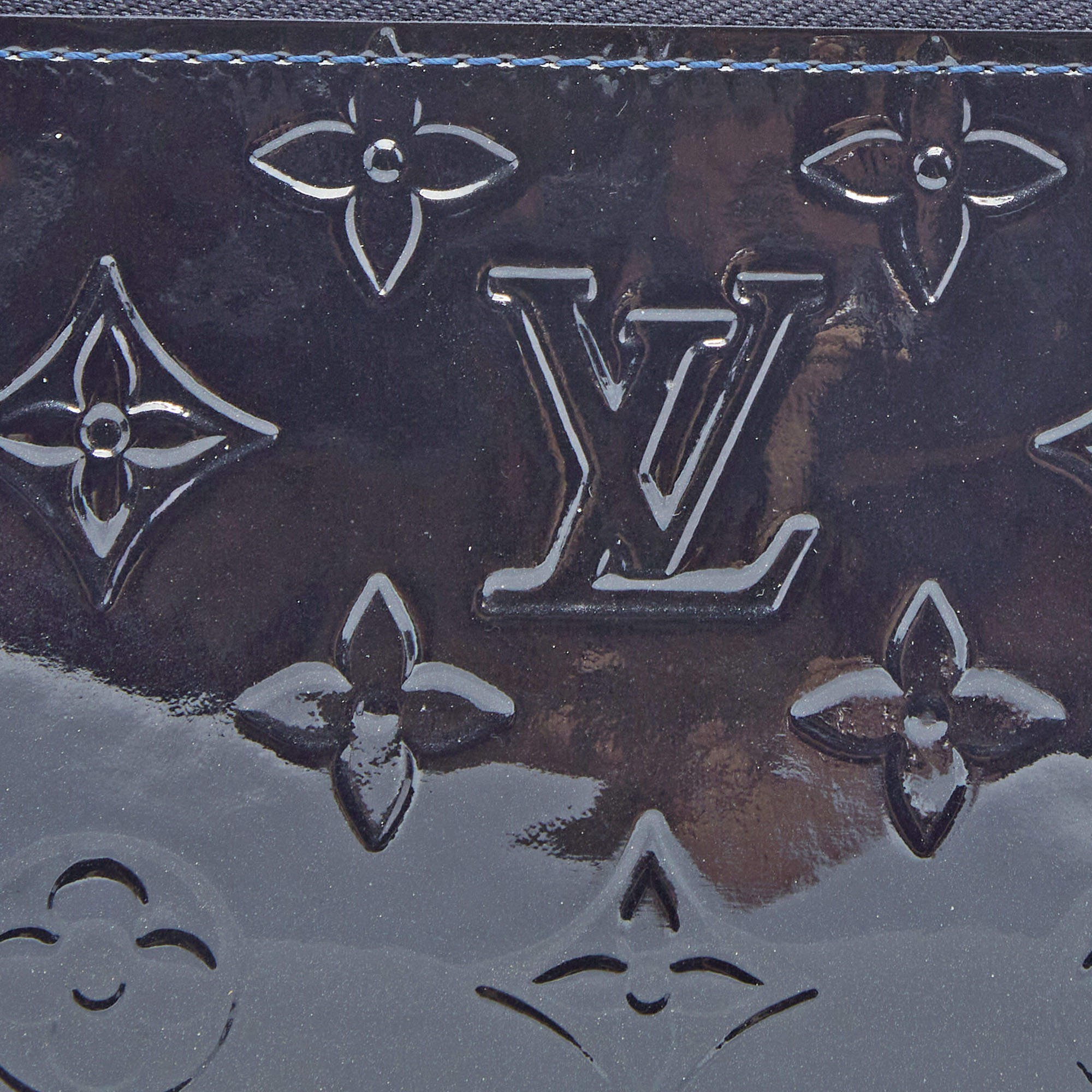 Louis Vuitton Blue Monogram Vernis Ikat Flower Zippy Continental  QJA0FKBWBB004