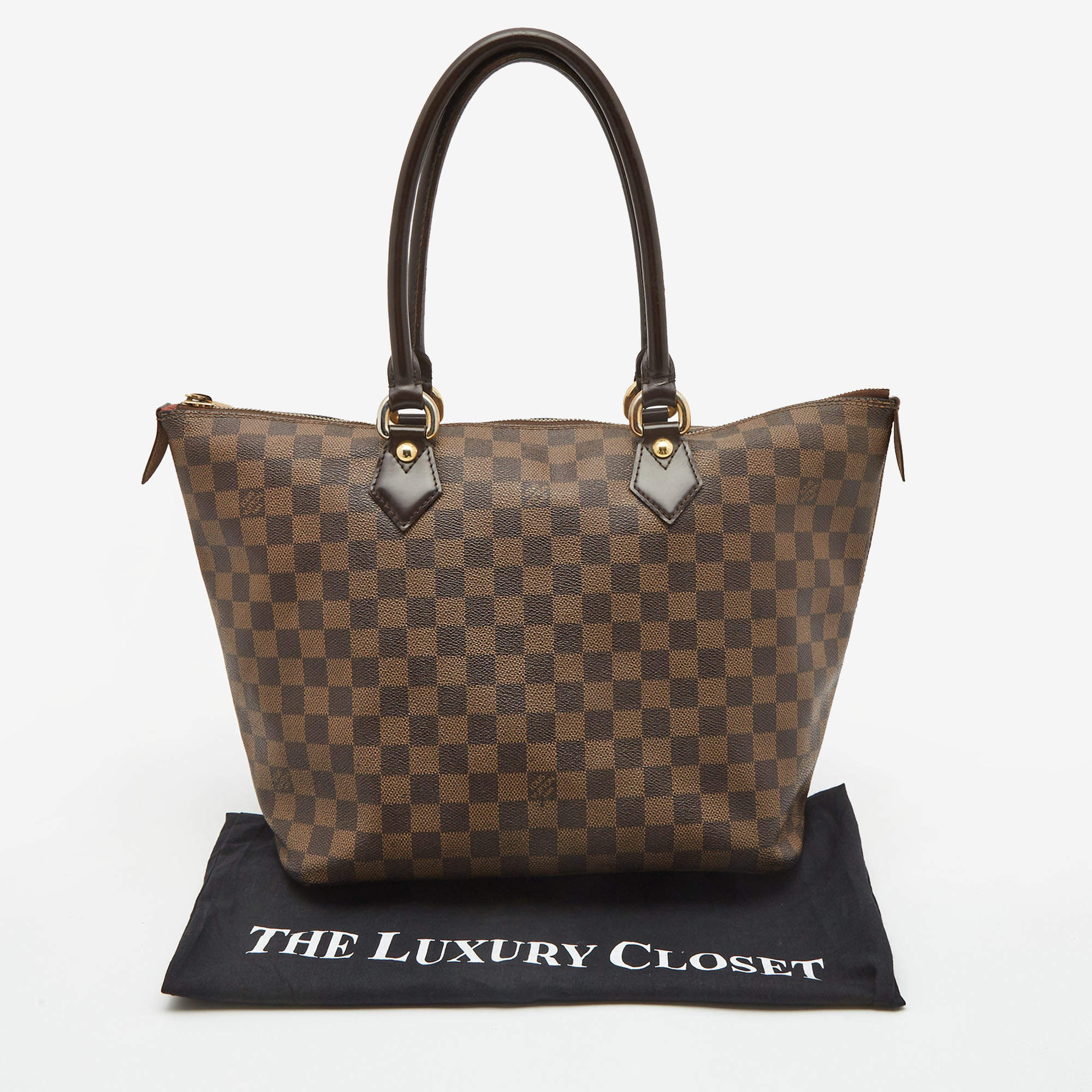 LOUIS VUITTON Damier Ebene Saleya MM Shoulder Handbag