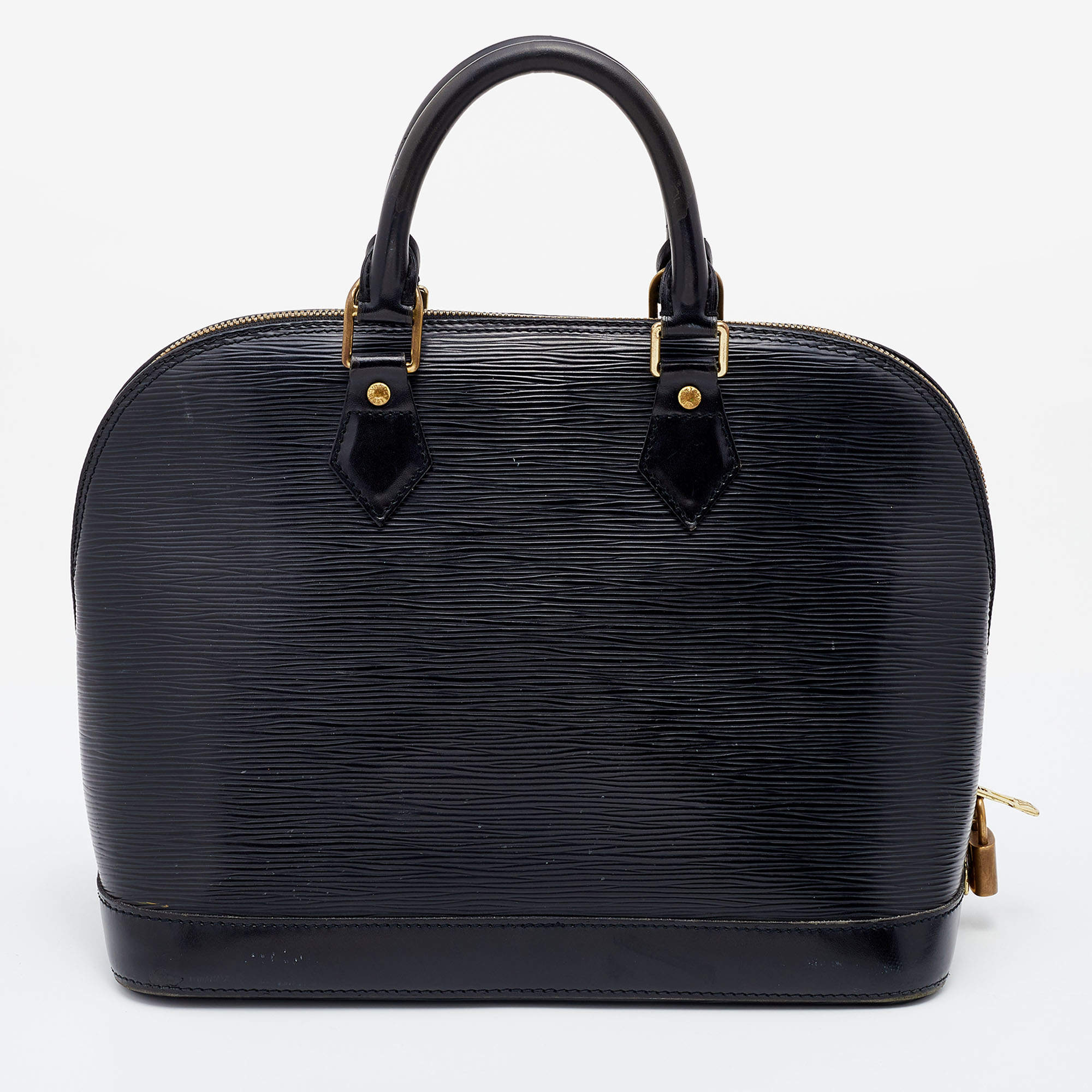 Pre Owned Louis Vuitton Black Epi Leather Alma PM Bag