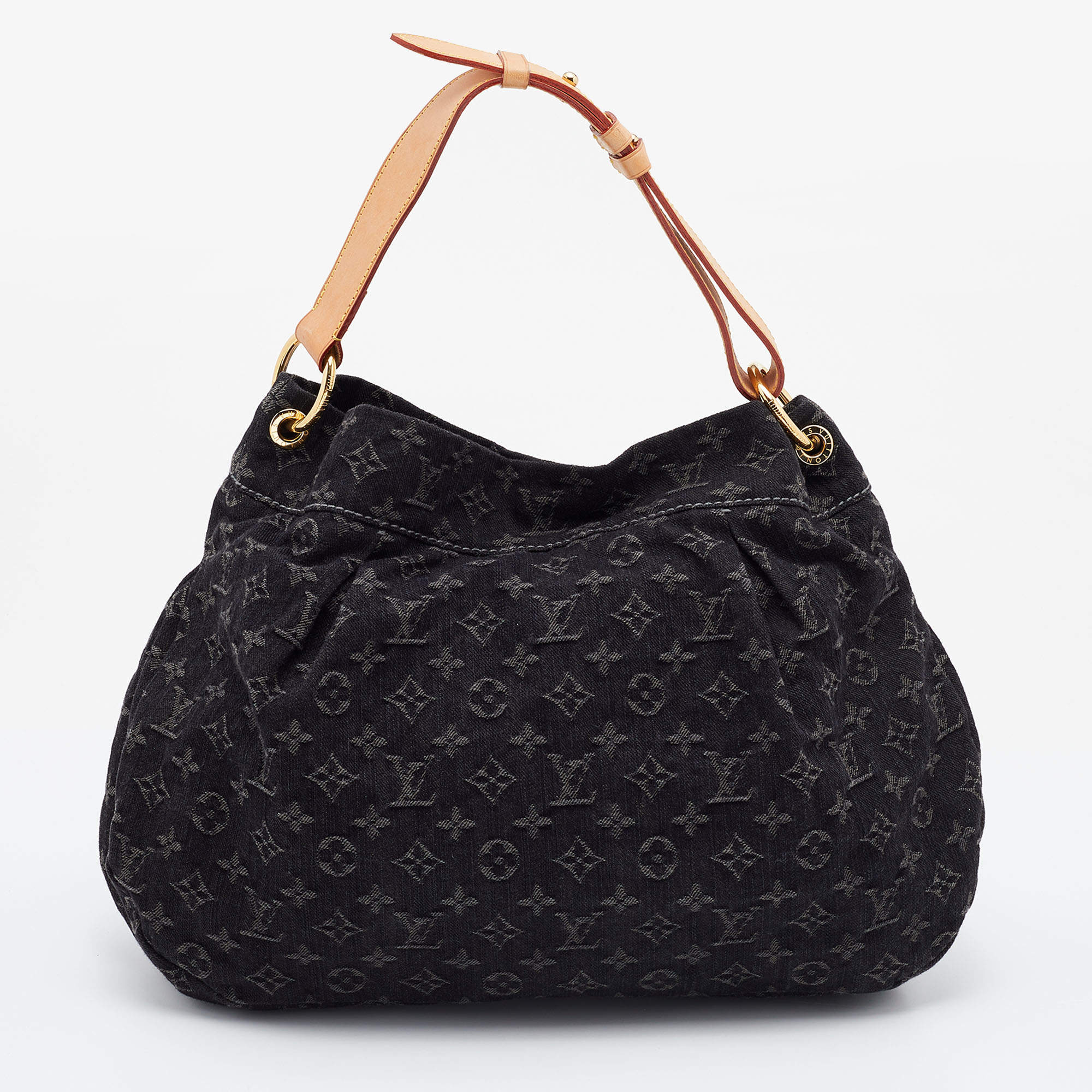 Louis Vuitton Denim Daily PM Monogram Hobo Bag Black