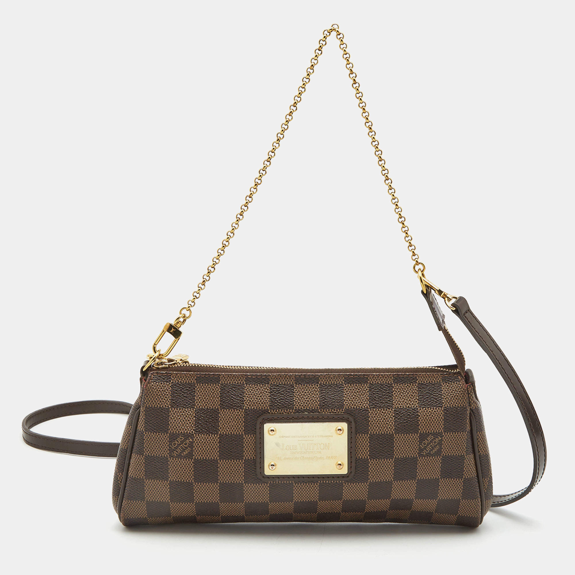 Pre Owned Louis Vuitton Damier Ebene Canvas Eva Pochette