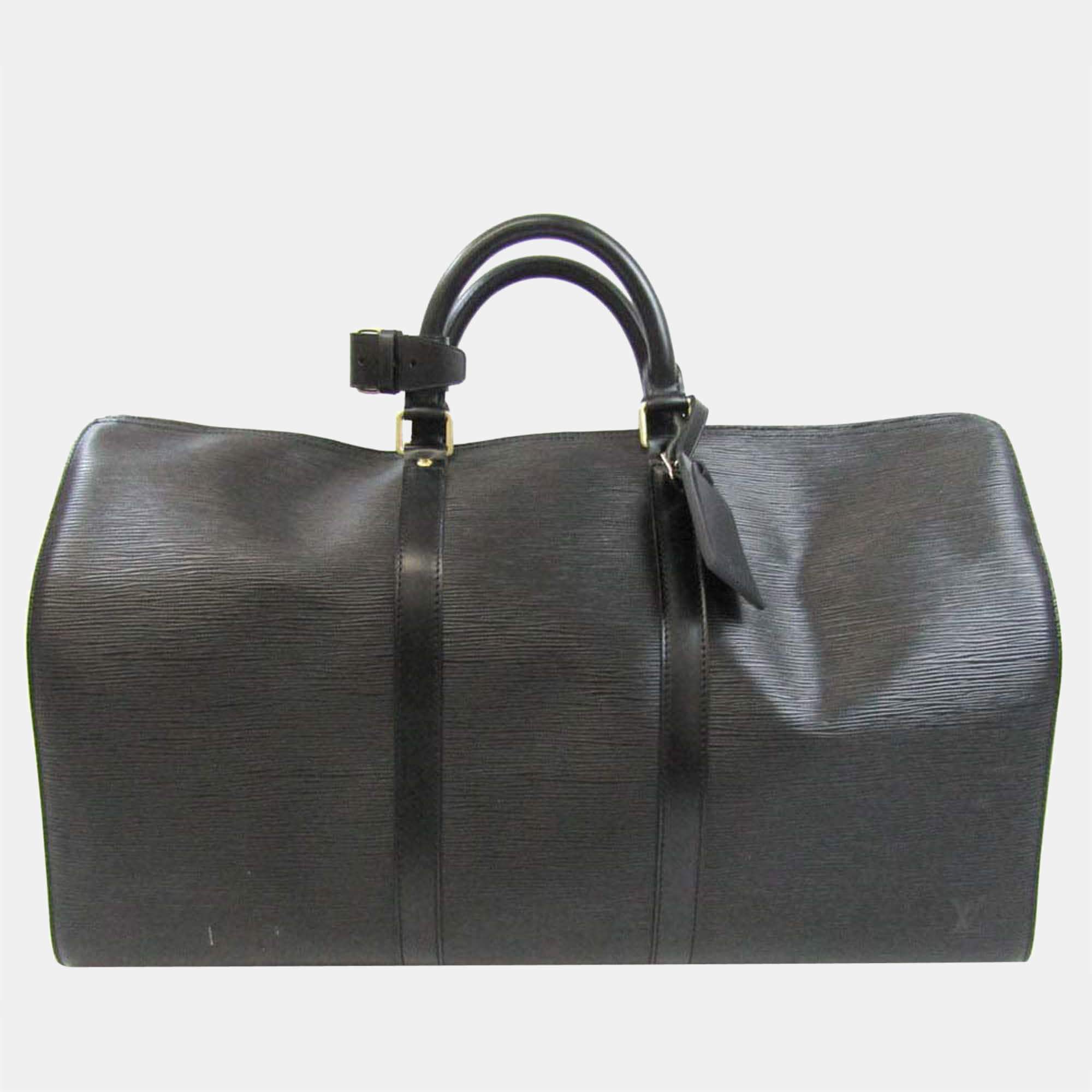 Pre Owned Louis Vuitton Black Epi Leather Keepall 50 Duffel Bag