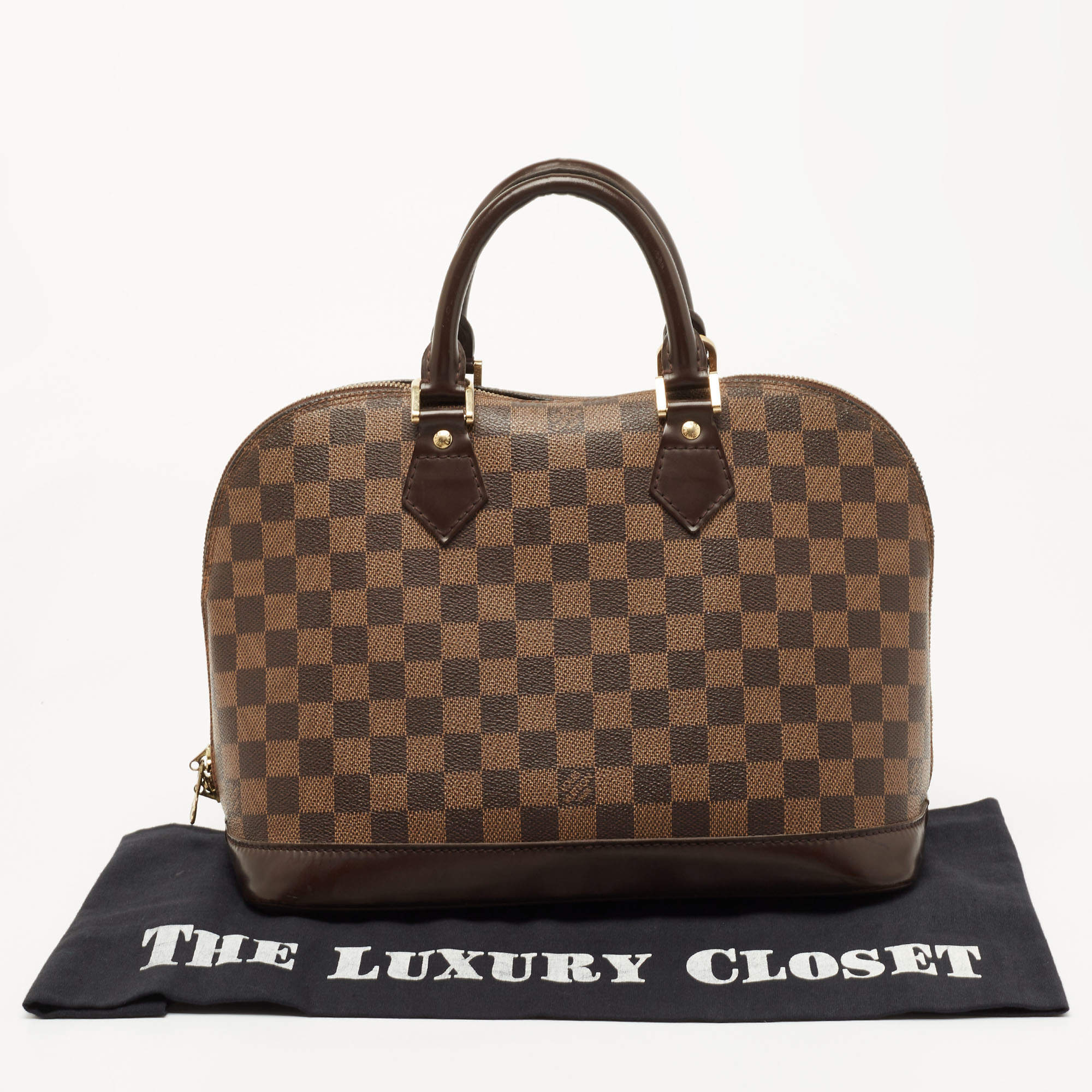 Alma PM - Luxury Damier Ebene Canvas Brown