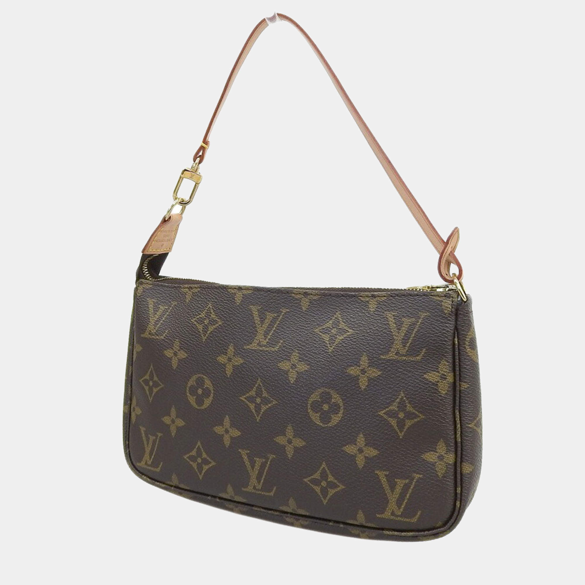 Pre Owned Louis Vuitton Brown Monogram Canvas Pochette Accessoires Shoulder Bag