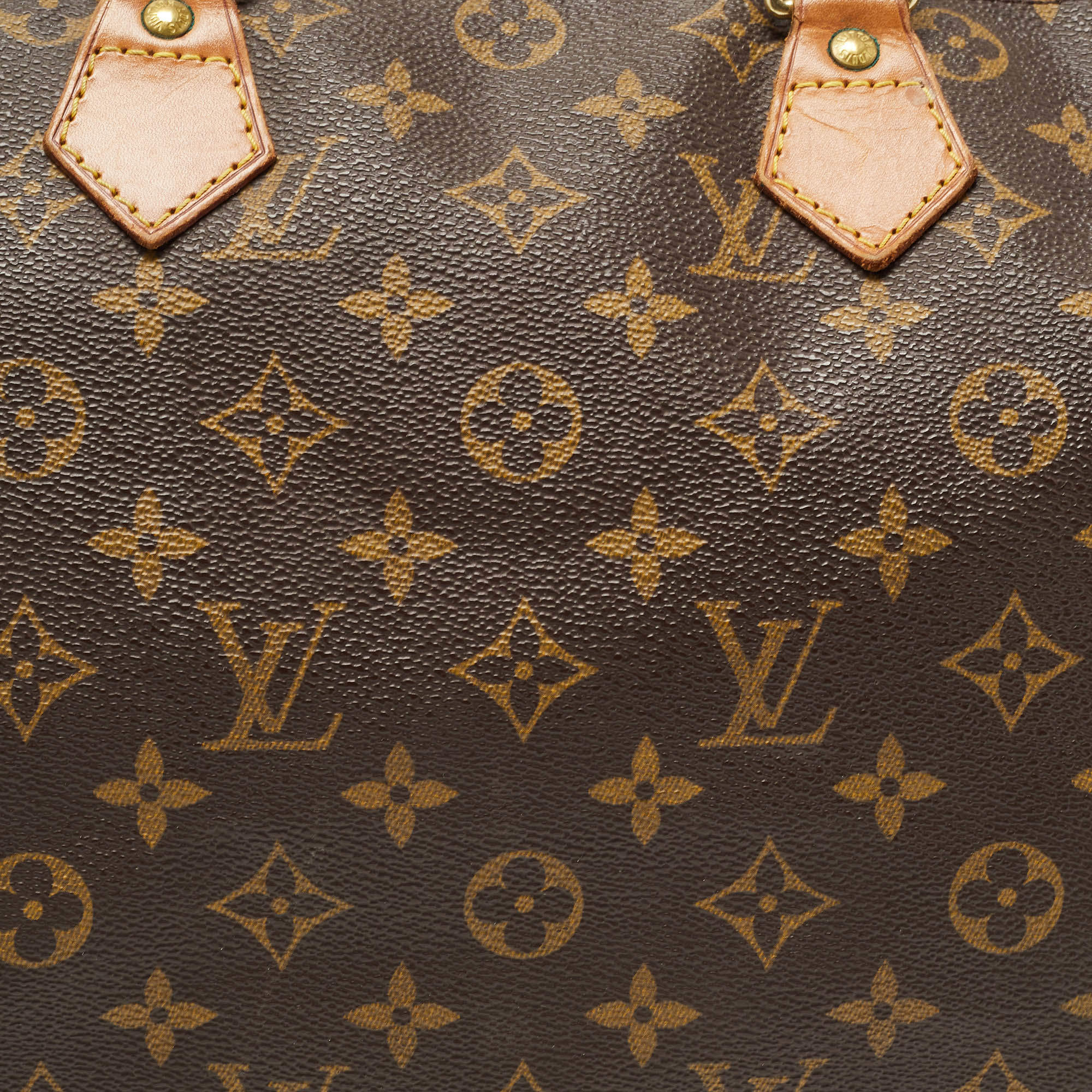 Louis Vuitton Monogram Speedy 30 Leather Fabric Brown Handbag