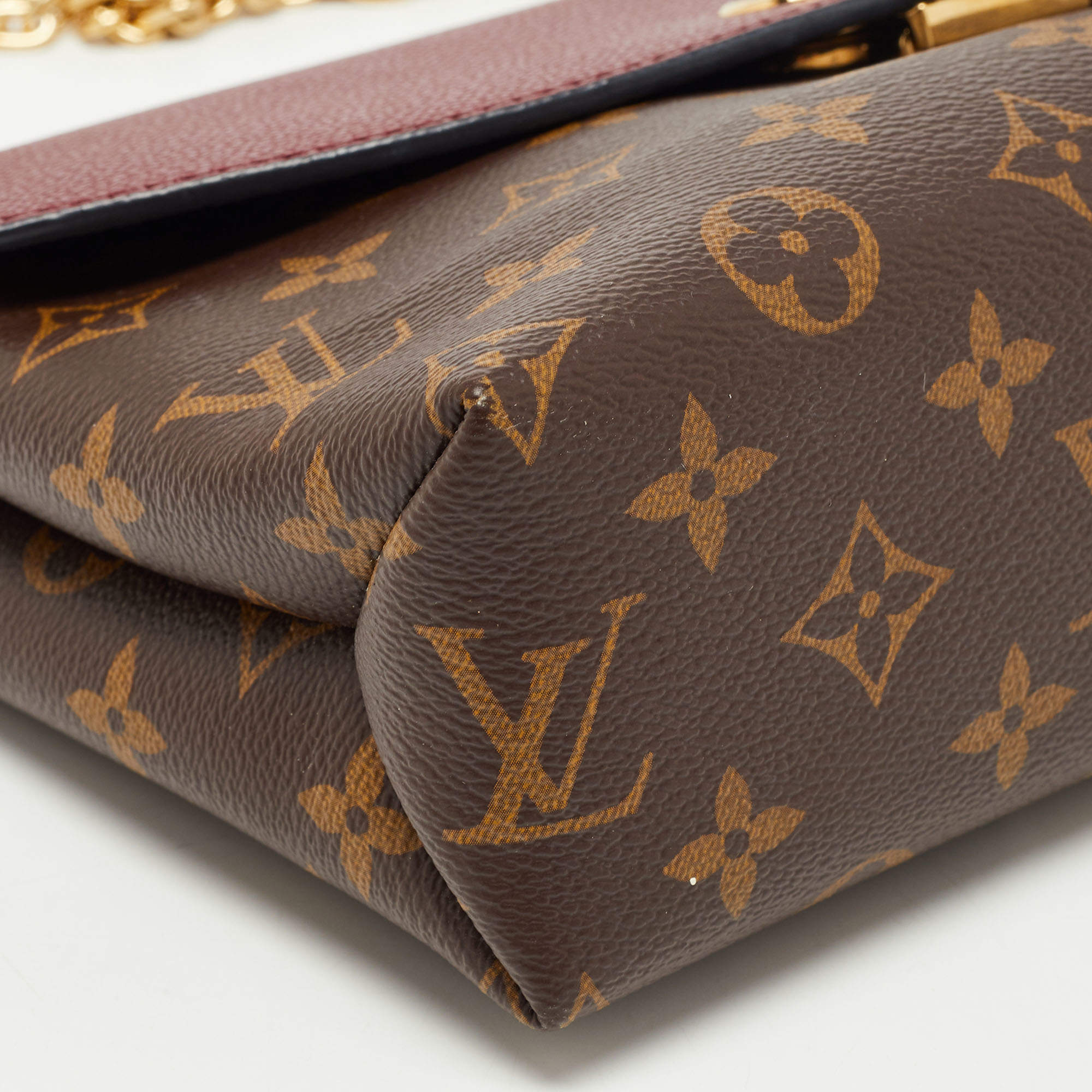 Louis Vuitton, Bags, Louis Vuitton Monogram Sun Placide Shoulder Bag  Chain Leather Cerise Red M4373