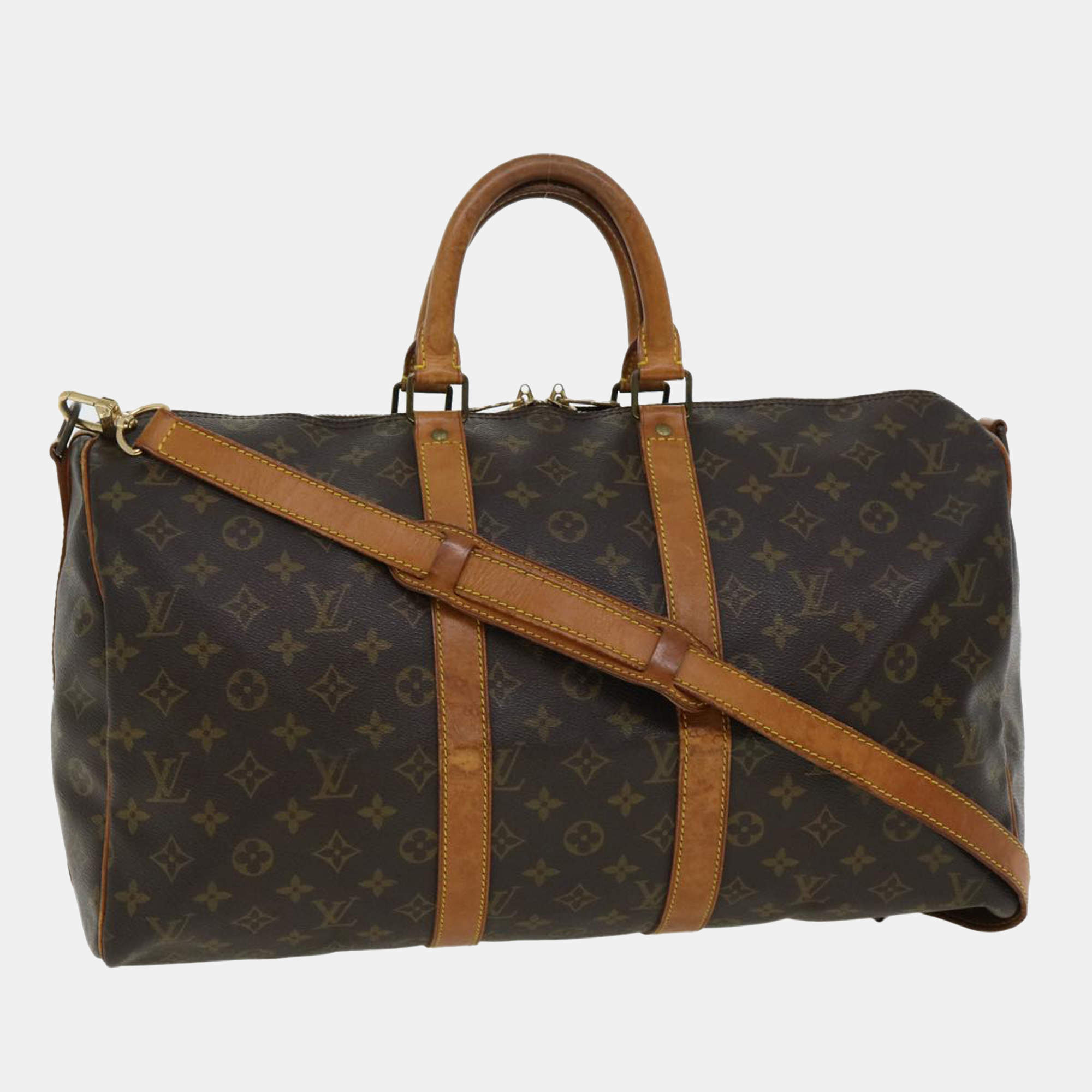 Pre Owned Louis Vuitton Monogram Keepall Bandouliere 45 Boston Bag M41418 LV Auth nh7502q