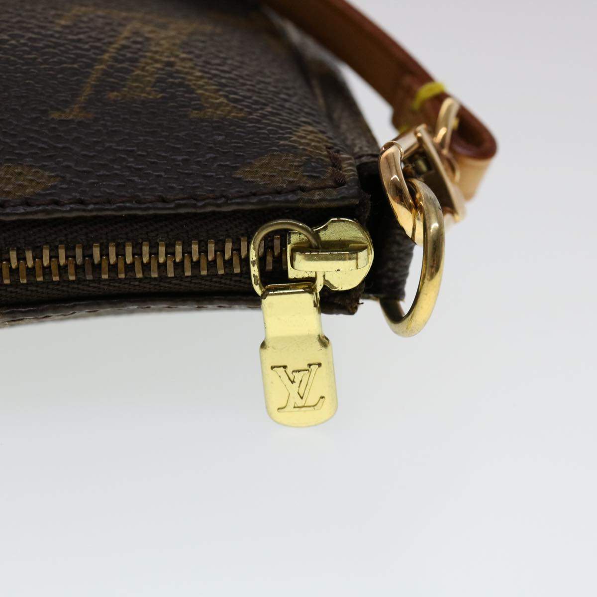 Auth LOUIS VUITTON Pochette Accessories with Strap Monogram Pouch M51980  W506022