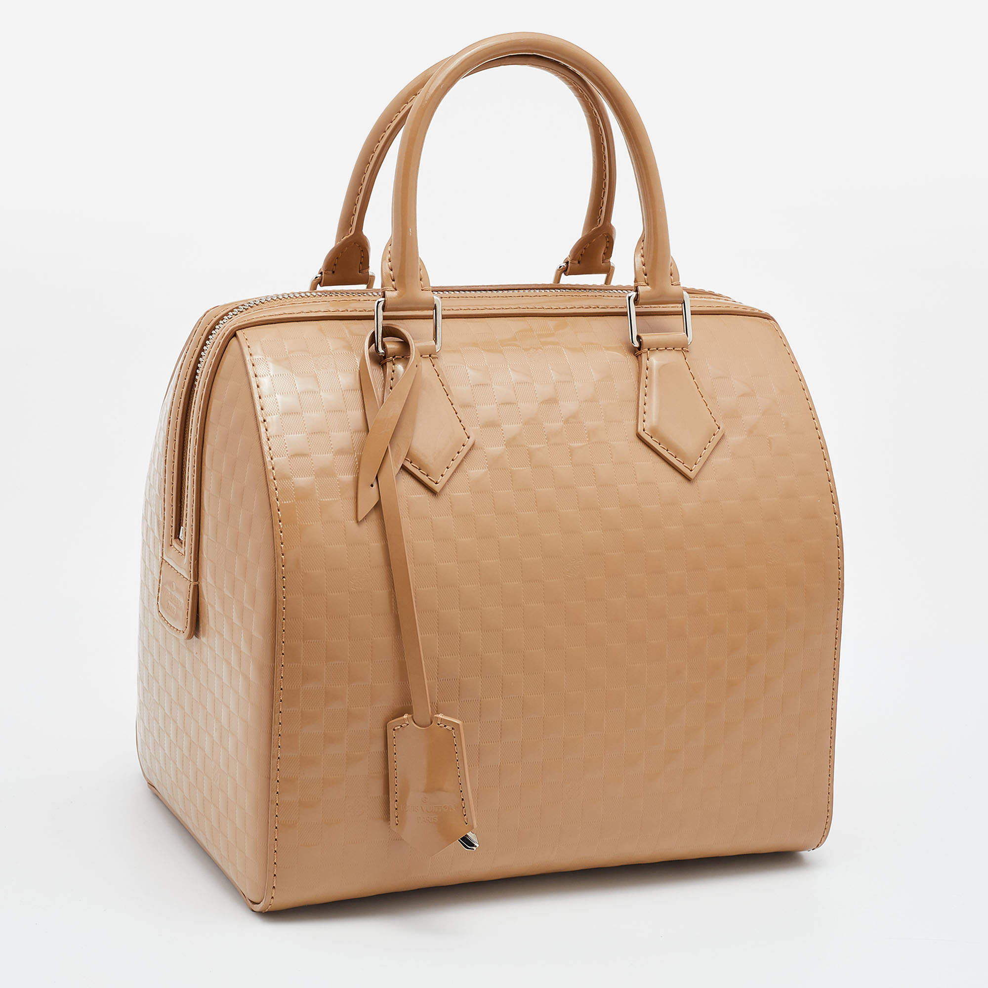 Louis Vuitton Camel Damier Facette Vernis Speedy Cube MM Bag Louis