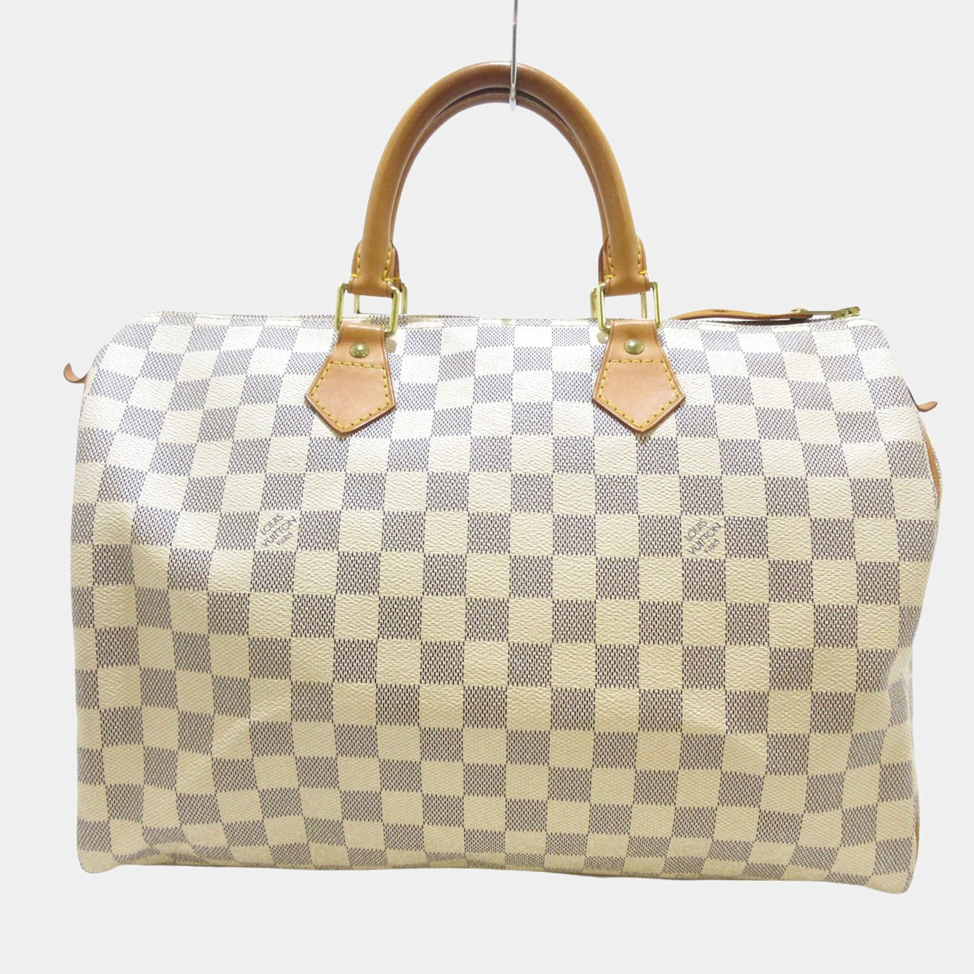 Louis Vuitton White Damier Azur Canvas Speedy 35 Top Handle Bag Louis
