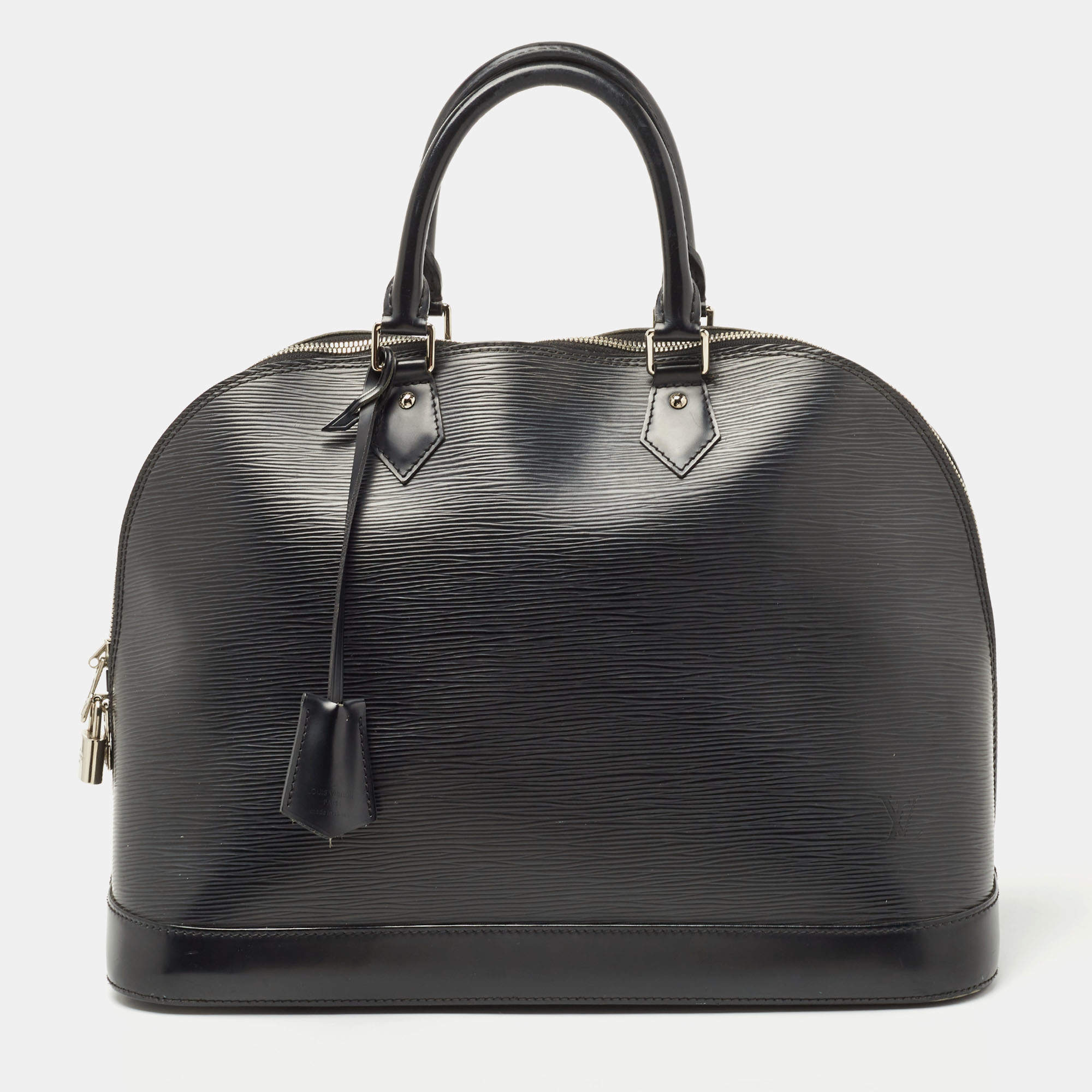 Pre Owned Louis Vuitton Black Epi Leather Alma GM Bag