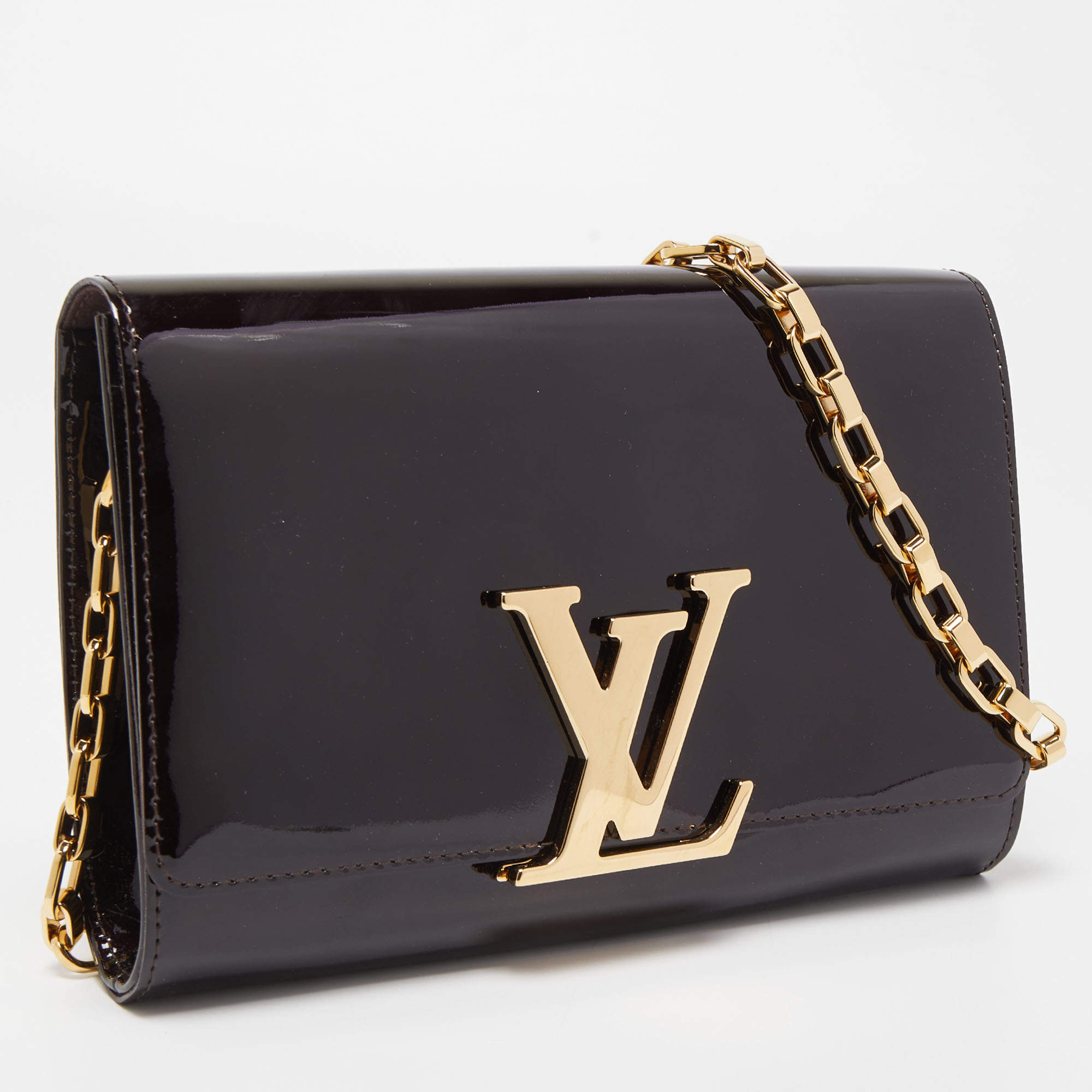 Louis Vuitton Amarante Vernis Leather Chain Louise GM Bag Louis Vuitton