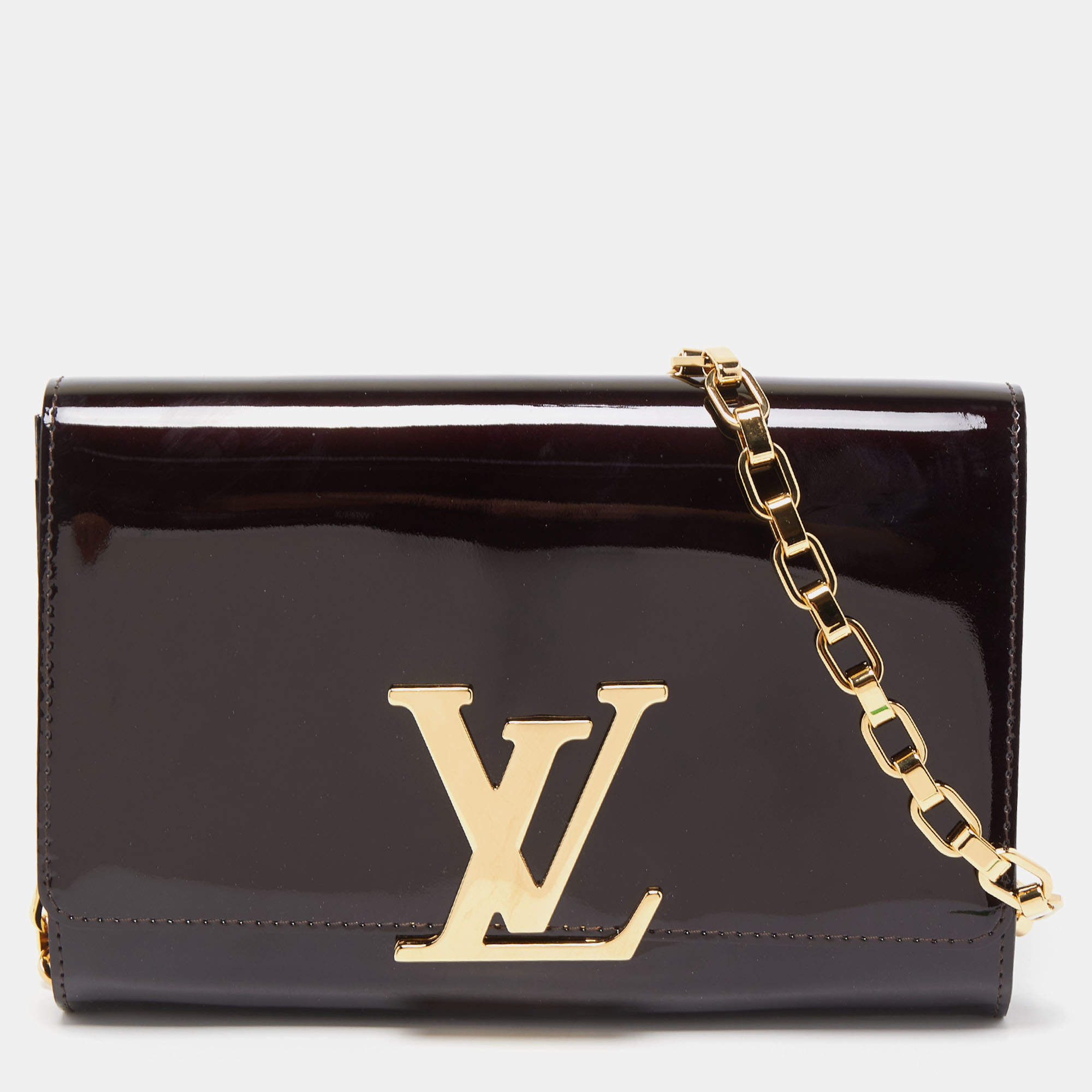 Louis Vuitton Amarante Vernis Leather Chain Louise GM Bag