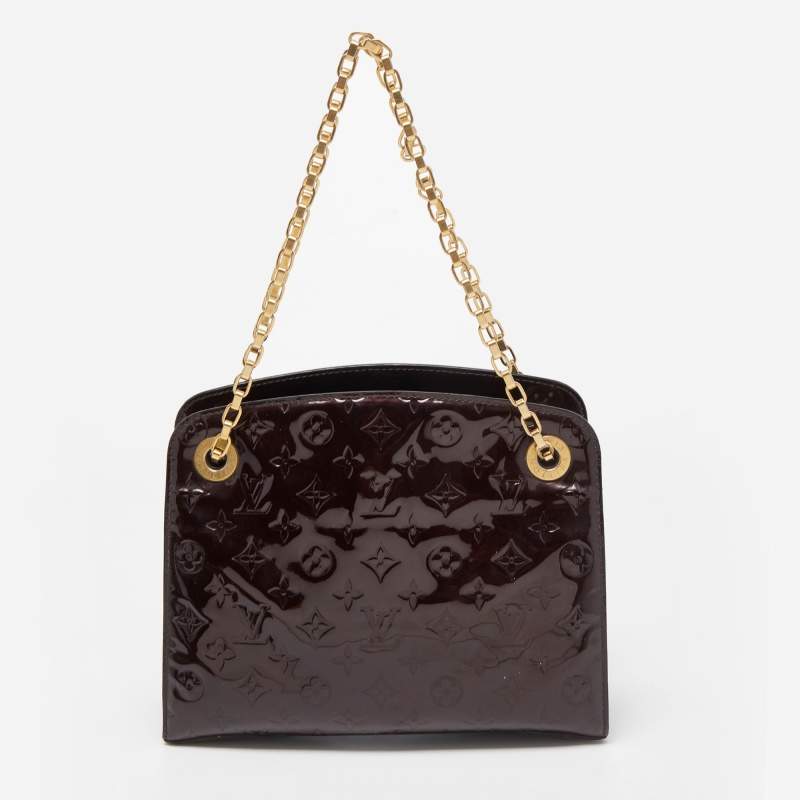 Pre Owned Louis Vuitton Amarante Monogram Vernis Virginia MM Bag