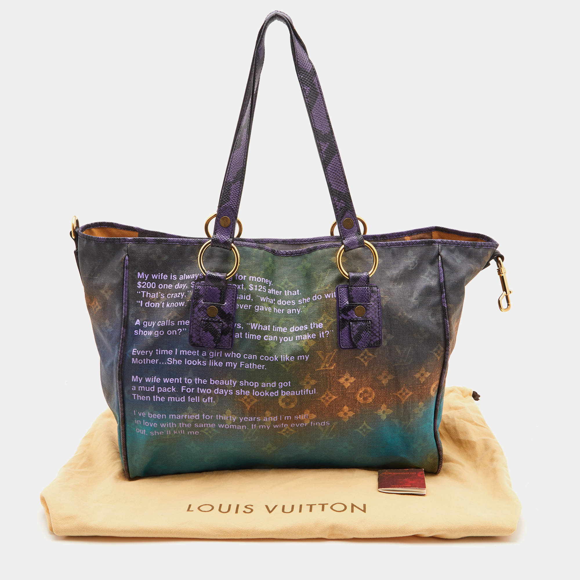 Richard Prince x Louis Vuitton Purple Monogram Graduate Jokes Bag