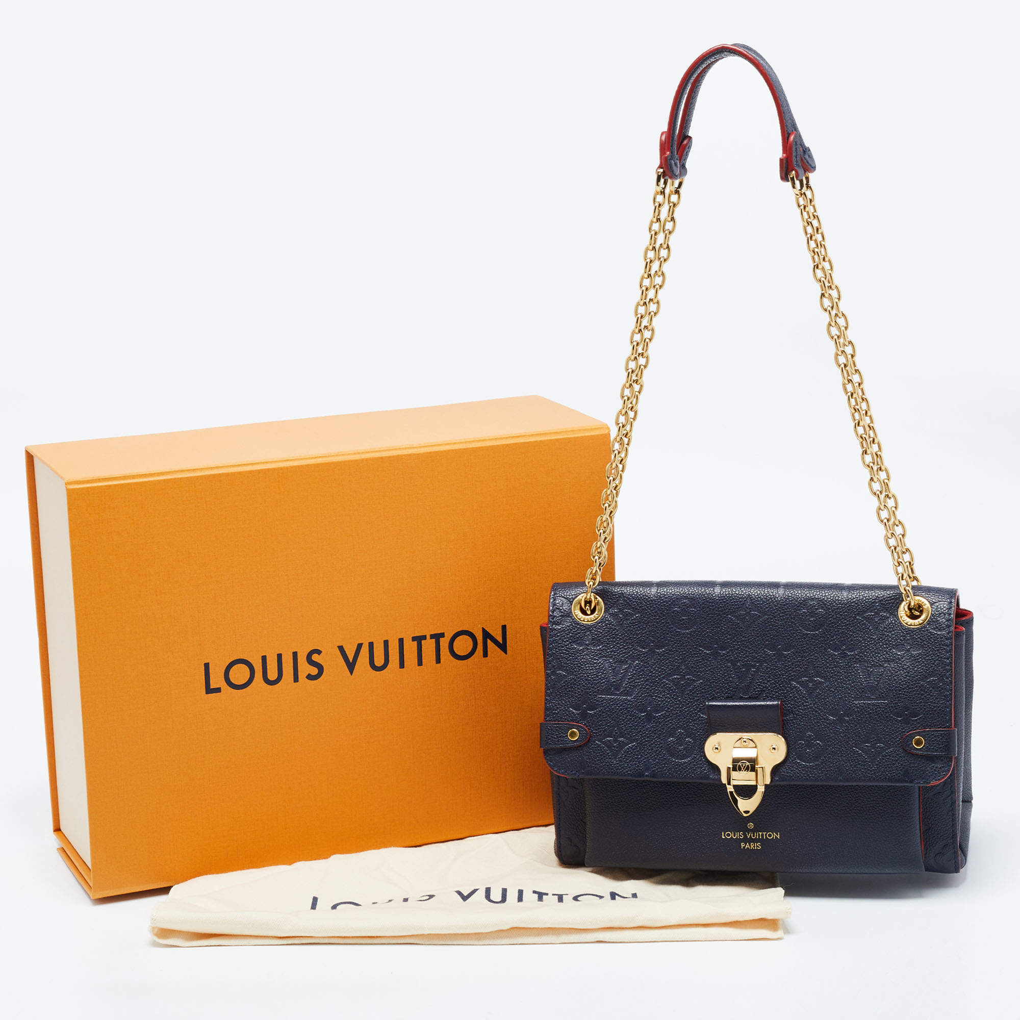 Louis Vuitton Marine Rouge Monogram Empreinte Leather Vavin PM, myGemma