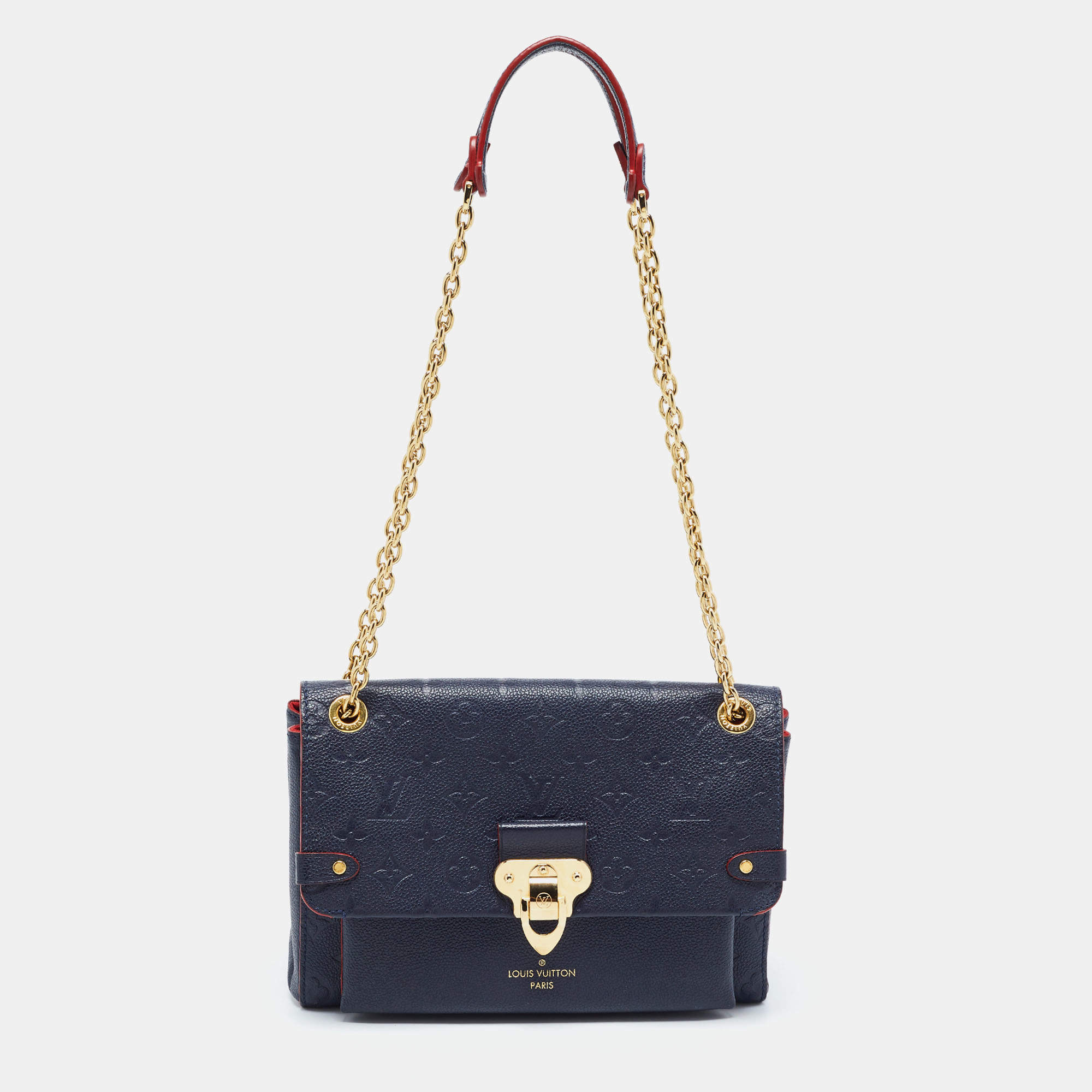 Pre Owned Louis Vuitton Marine Rouge Monogram Empreinte Leather Vavin PM Bag