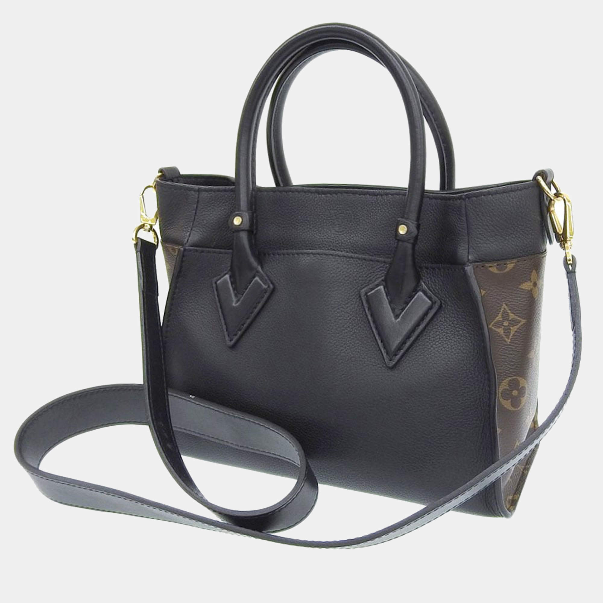 Louis Vuitton Monogram Canvas and Black Calfskin On My Side PM
