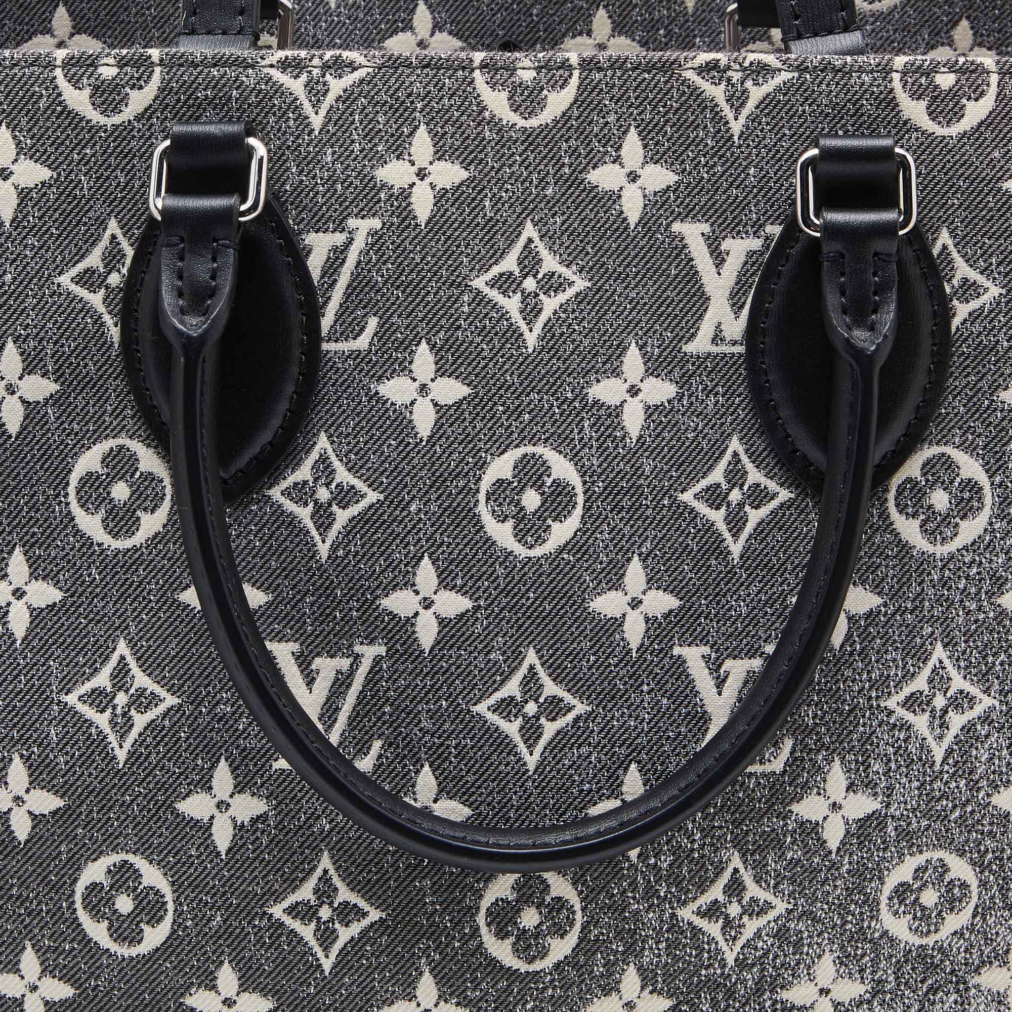 Louis Vuitton Black Monogram Denim and Leather Onthego mm Bag