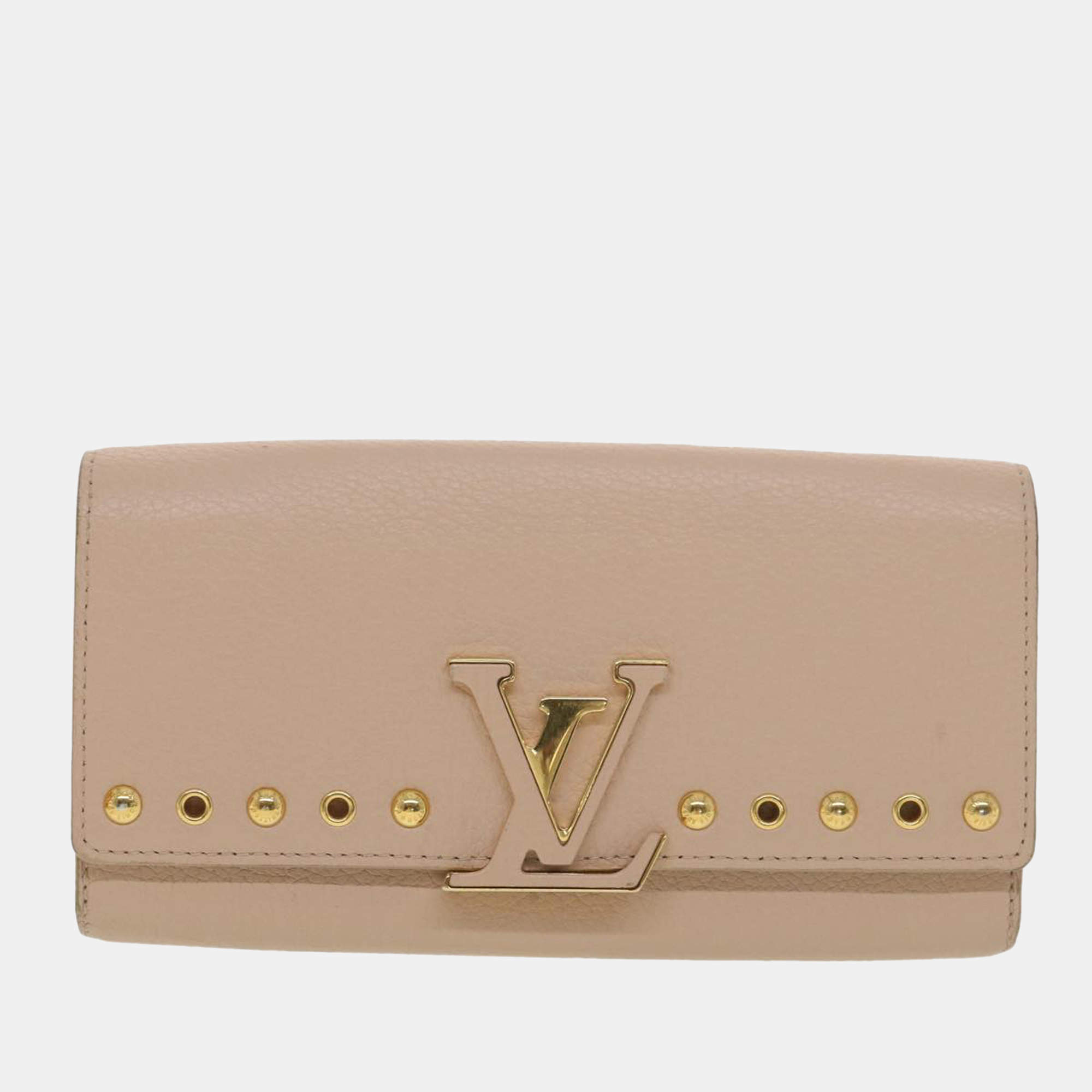 Louis Vuitton Capucines Compact Wallet Black Pink Authentic From