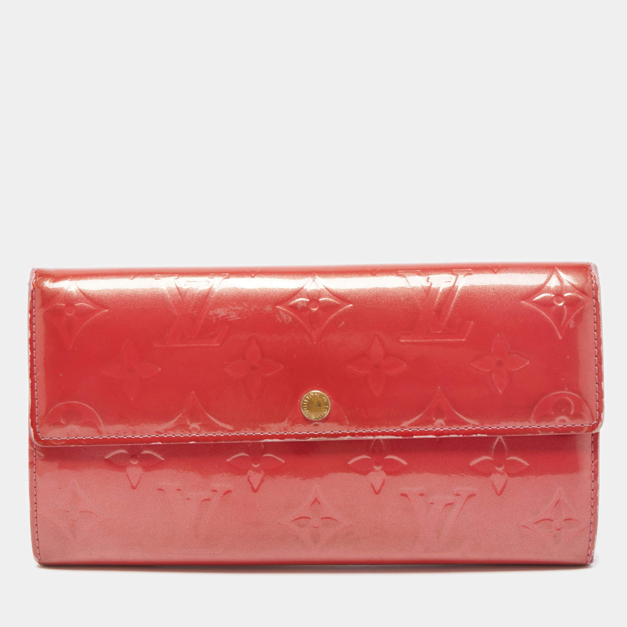Louis Vuitton - Authenticated Sarah Wallet - Patent Leather Pink for Women, Very Good Condition