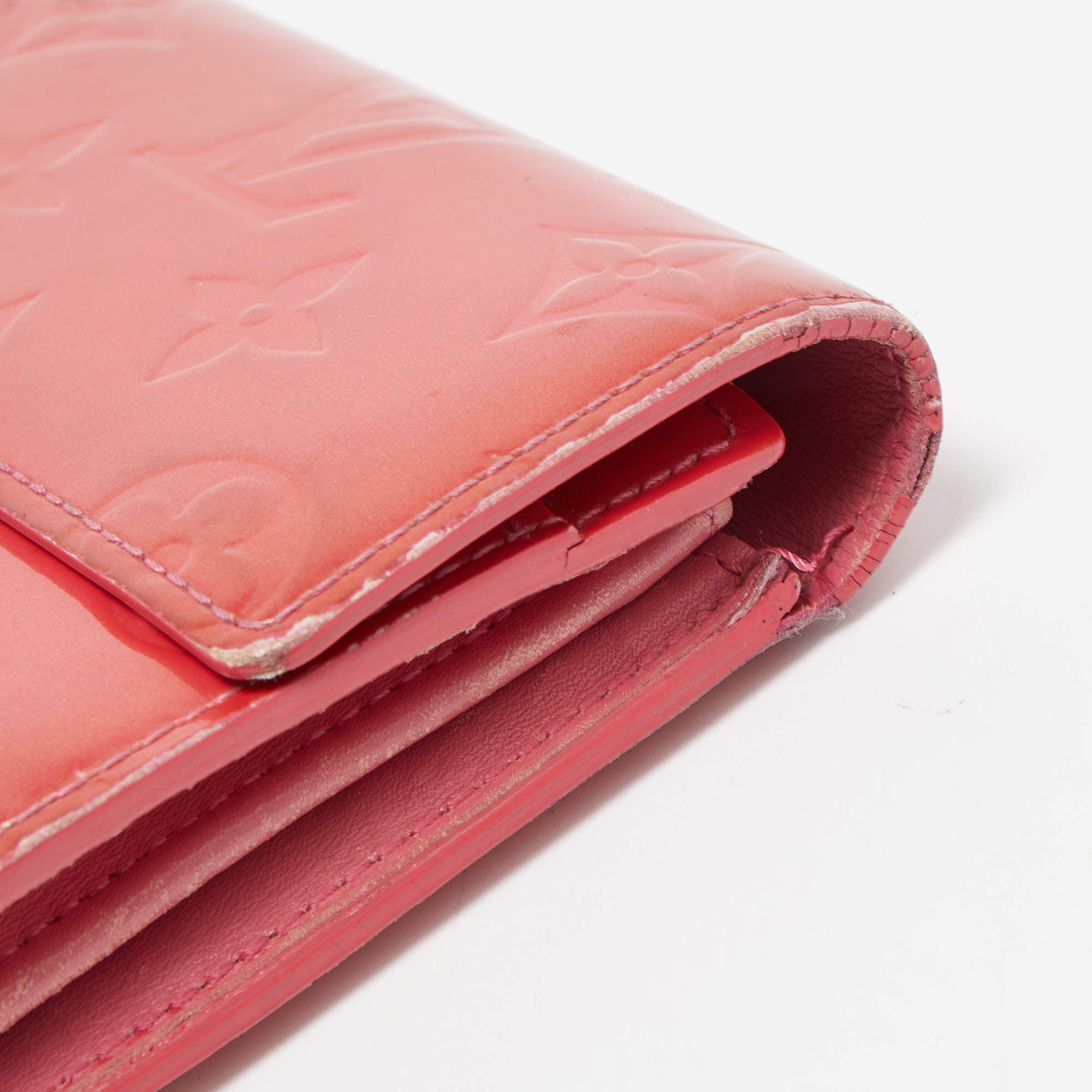 Louis Vuitton Monogram Vernis Patent Leather Sarah Wallet Hot Pink
