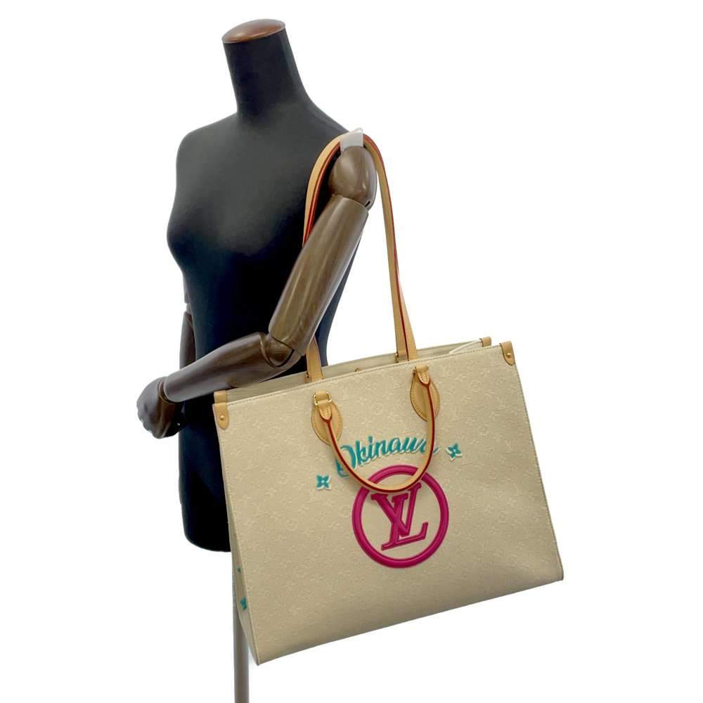 Louis Vuitton Beige Monogram Jacquard Tufted Okinawa Onthego GM Tote Bag