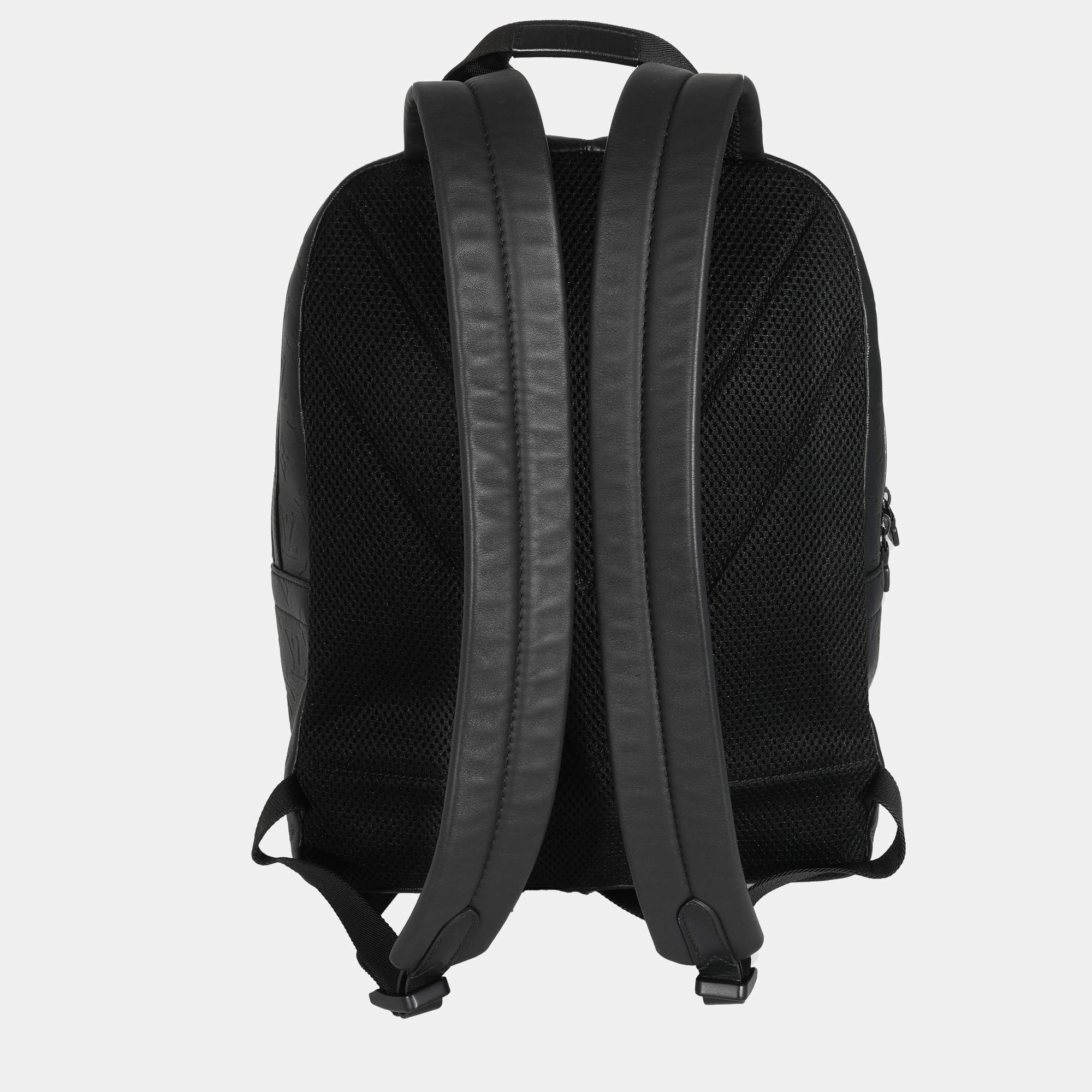 Louis Vuitton Navy Monogram Shadow Leather Sprinter Backpack Black