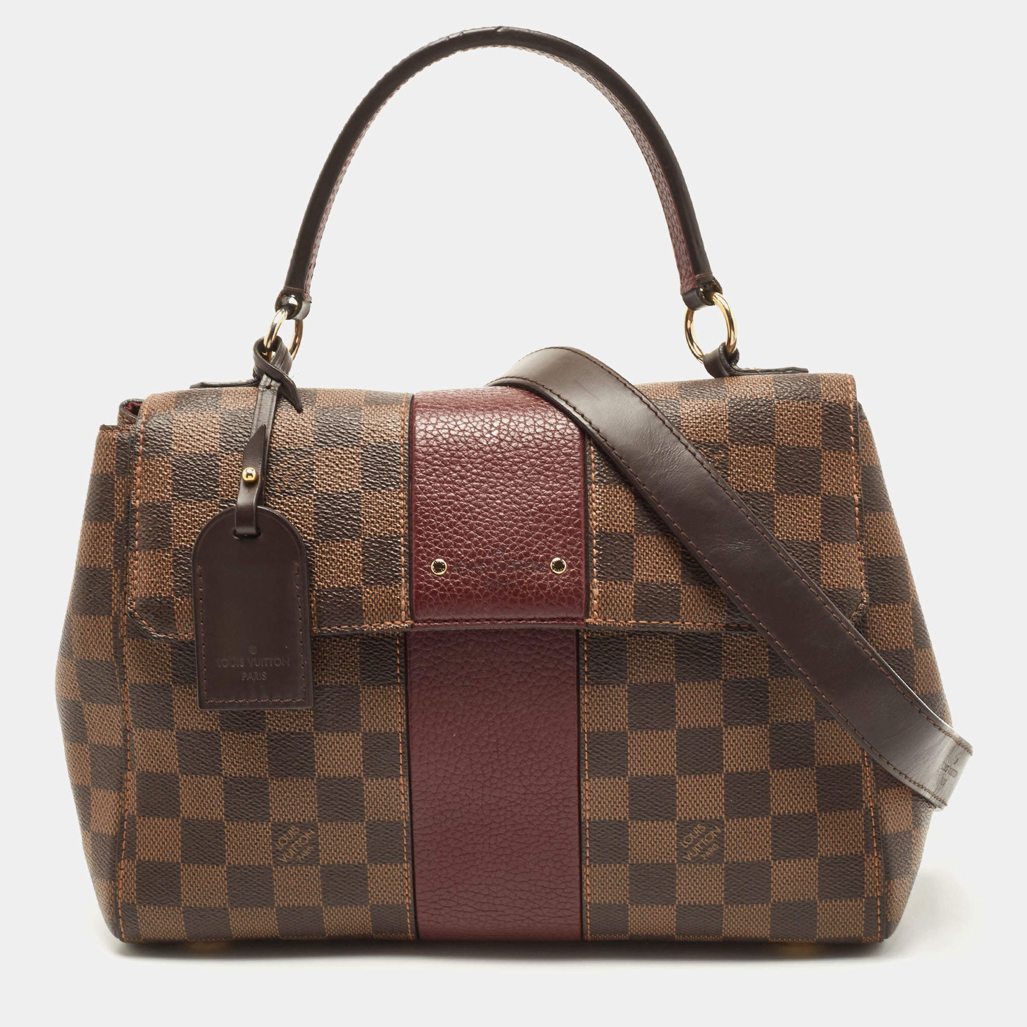 Pre Owned Louis Vuitton Bordeaux Damier Ebene Bond Street Bag            