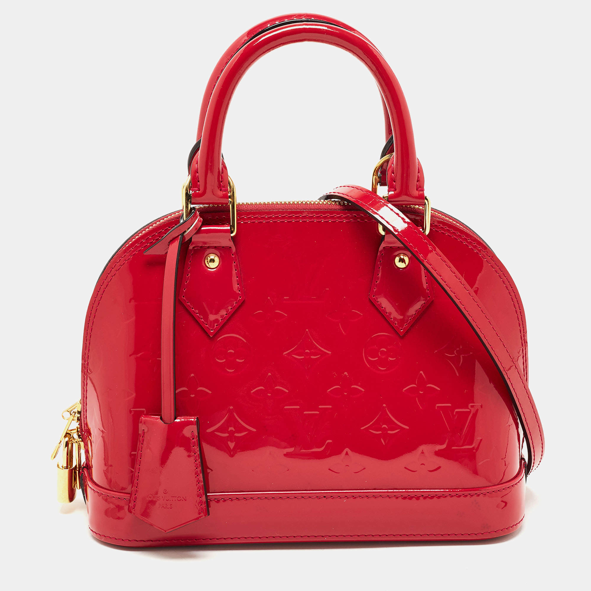 Pre Owned Louis Vuitton Indian Rose Monogram Vernis Alma BB Bag