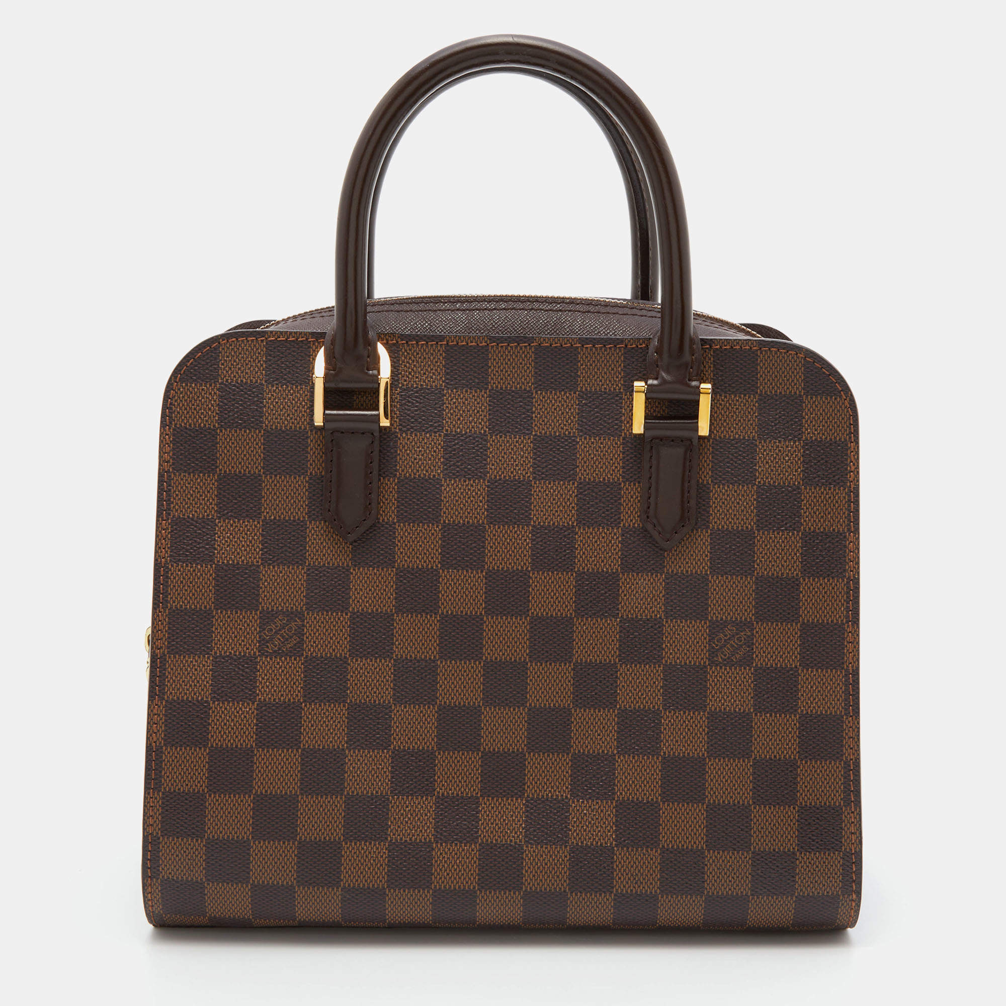 Pre Owned Louis Vuitton Damier Ebene Canvas and Leather Triana Bag