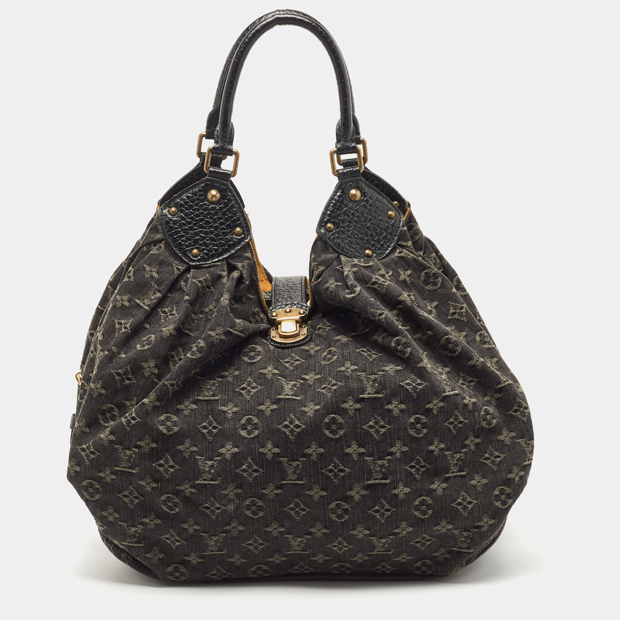 مملوكة مسبقًا Louis Vuitton Black Denim Monogram Surya XL Bag