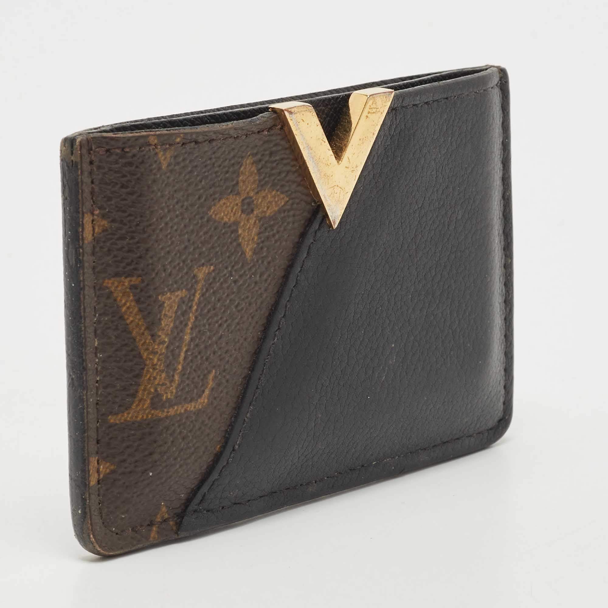 Louis Vuitton Kimono wallet Black Leather & Monogram Canvas