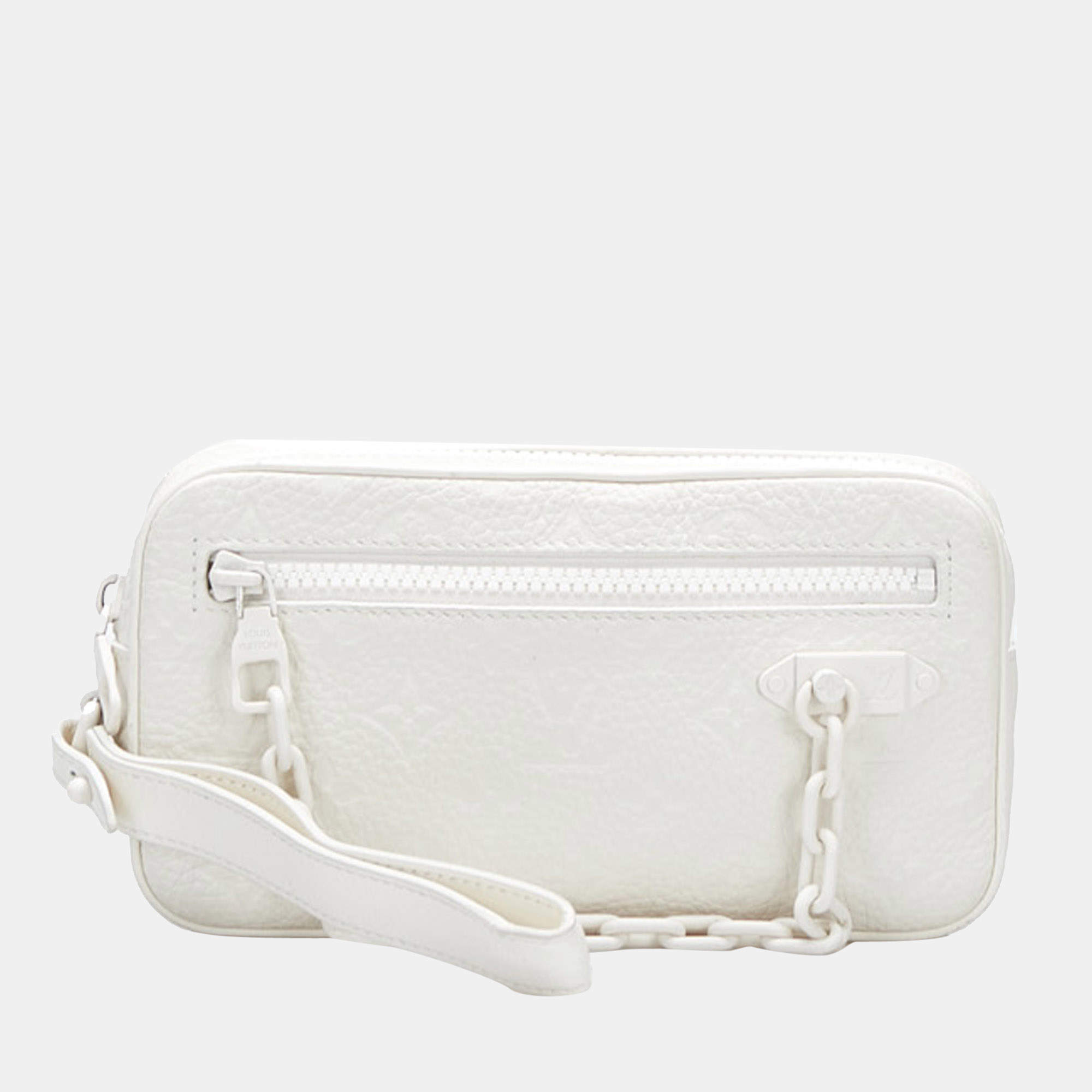 Louis Vuitton Pochette Volga Monogram White in Taurillon Leather